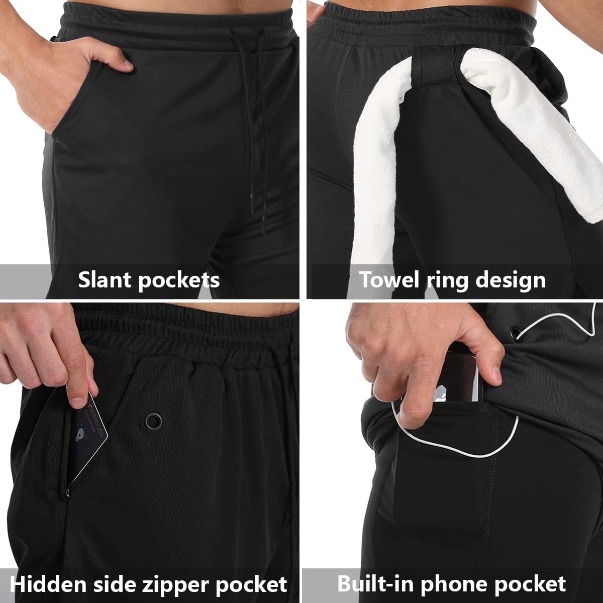 JWJ Men's 2 in 1 Workout Running Shorts 7 Inch Lightweight Athletic Gym Shorts with Compression Liner - Image 5