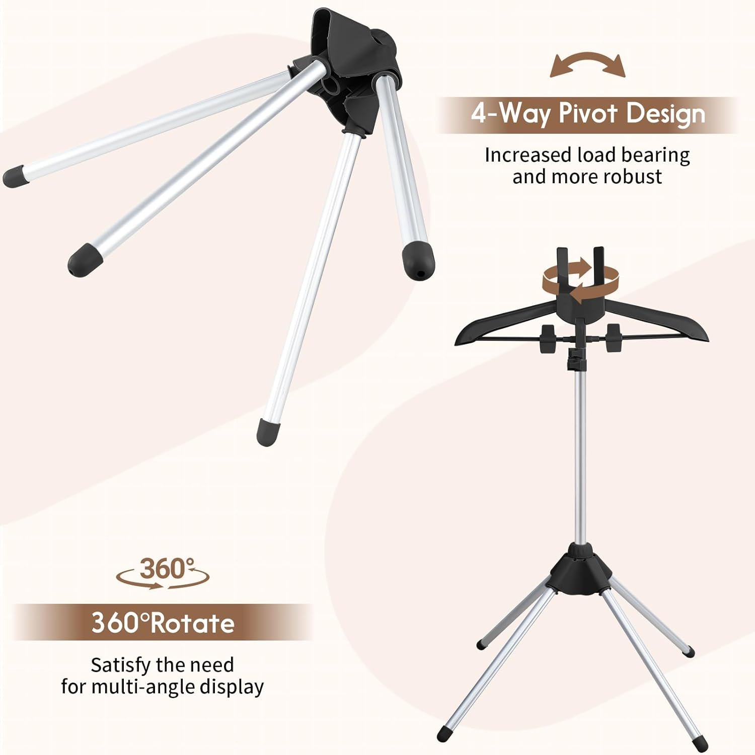 Abiglifty 34-63 Inch Adjustable T Shirt Display Adult for Vendors, Portable Hanging Black Metal Clothes Display, Hanger Rack for Clothing Dress - Image 4