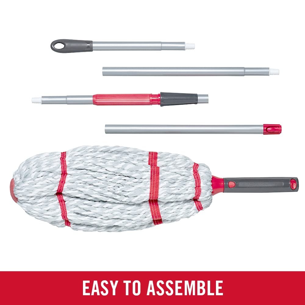 Rubbermaid Microfiber Twist Mop Kit with 2 Refills Kit Machine Washable Built-in Wringer Lightweight Safe for All Floor Types Deep Cleaning for Home/Bathroom/Garage/Office - Image 5