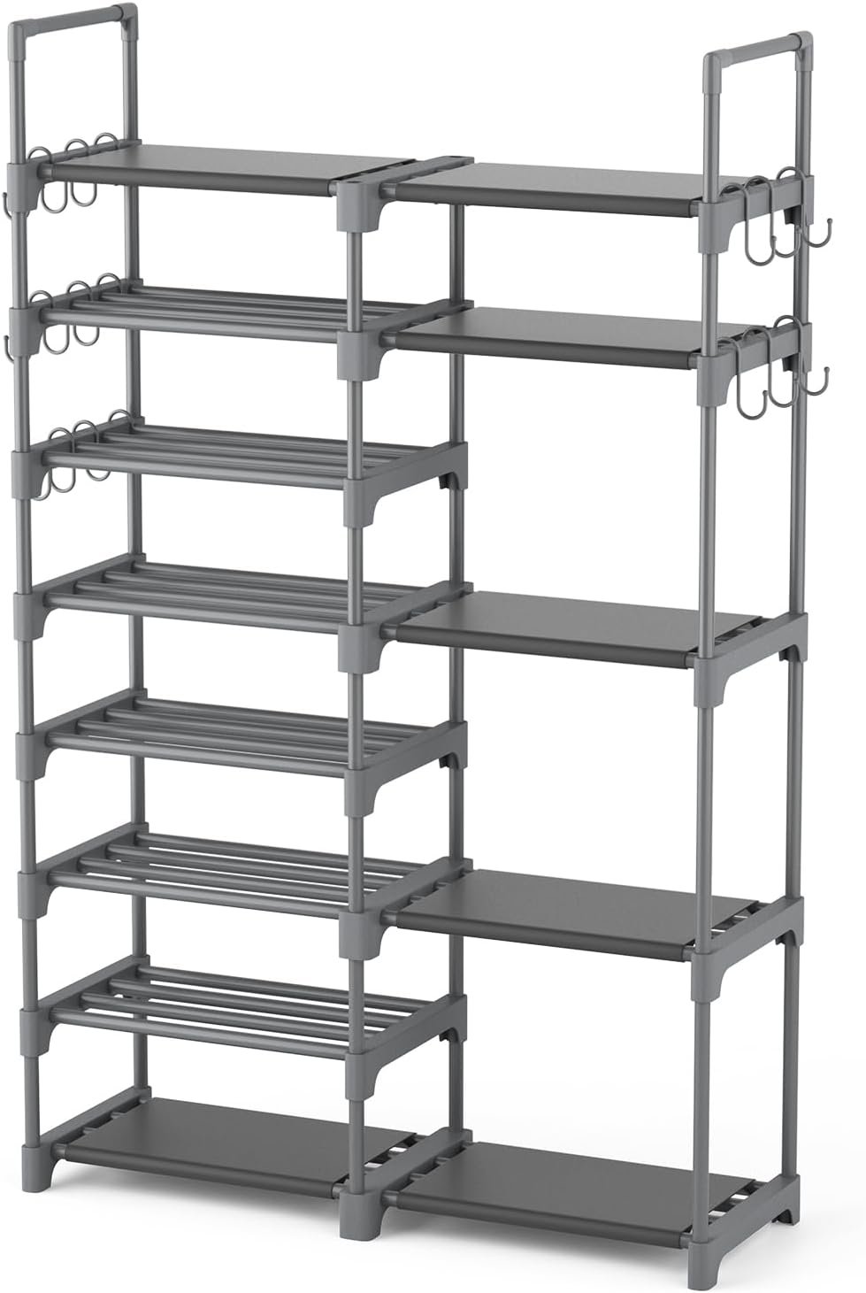 ROJASOP Shoe Rack, Shoe Storage Organizer for Closet Entryway Garage Bedroom, 8 Tier Tall Metal Shoe Shelf for 26-32 Pairs Boots & Shoes, Adjustable Shoe Stand for Small Space - Image 2