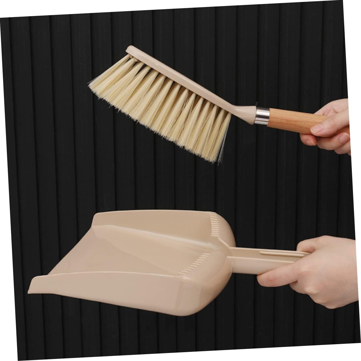 1set Mini Broom and Dustpan for Household Cleaning Compact Beige for Quick Cleanup Home Office Kitchen and Desktop Areas - Image 6