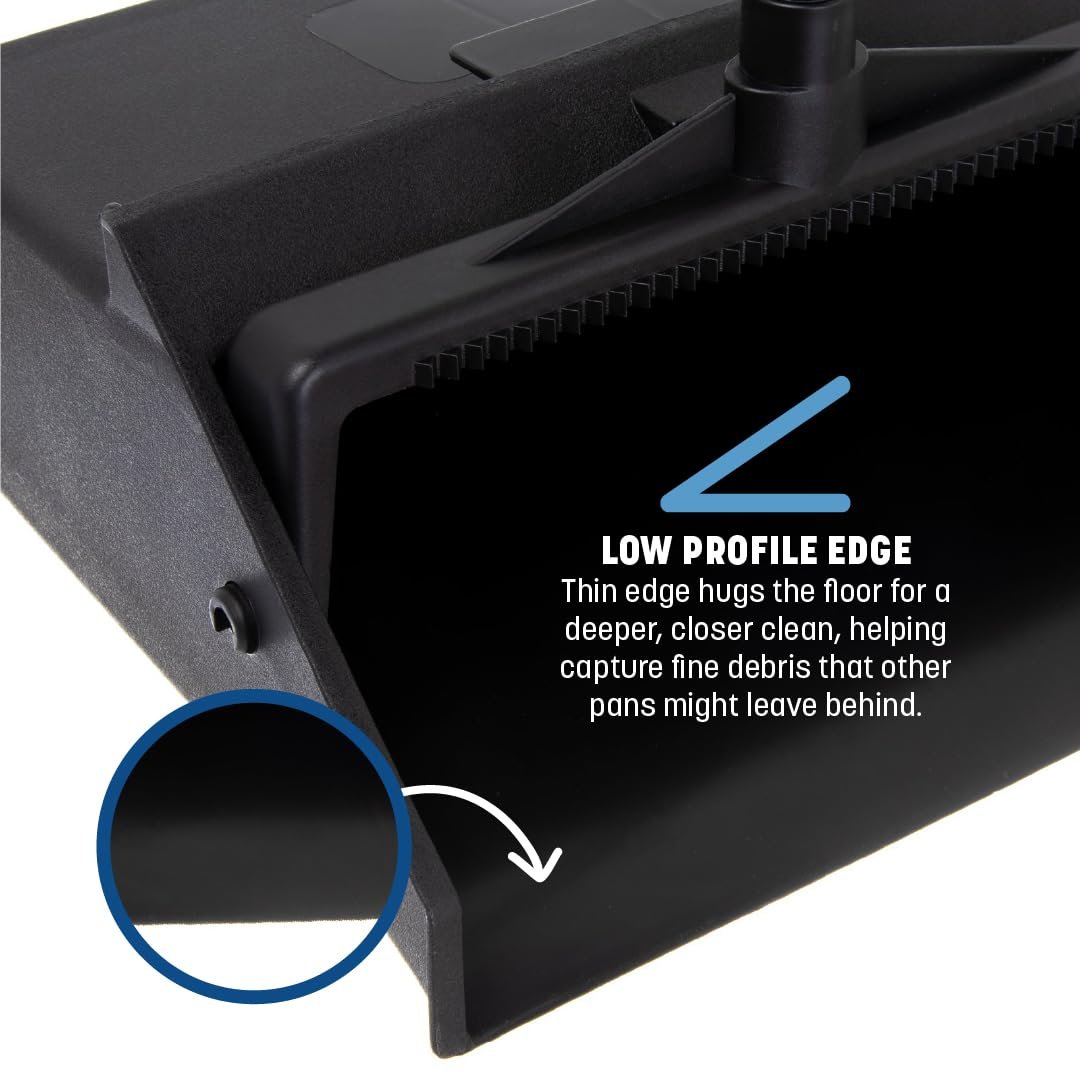 SPARTA Duo-Pan Upright Dust Pan and Broom Set, Essential Cleaning Tools for Home and Commercial Use, 36" Handle, 1 Count, Black - Image 5