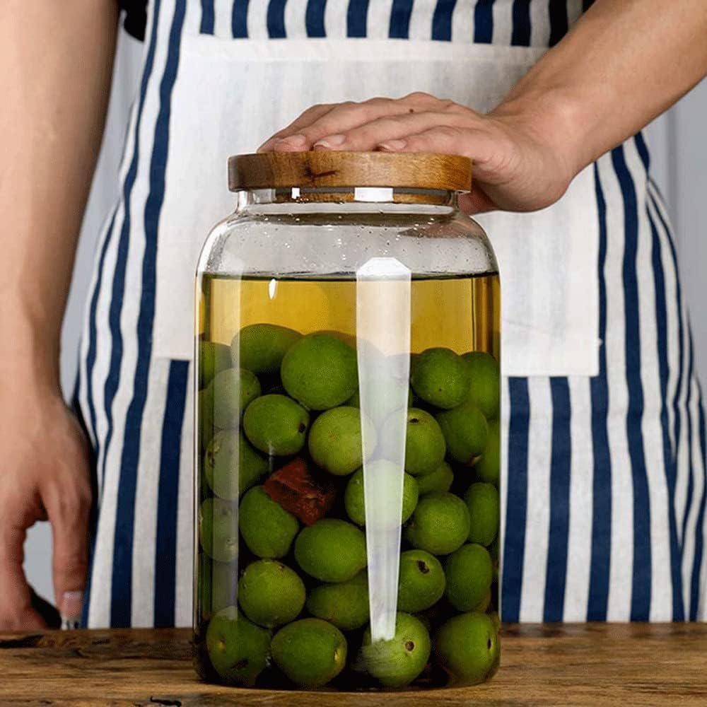 Large Glass Jars with Airtight Wooden Lid, Food Storage Glass Canister, Clear Cereal Storage Container for Flour, Sugar, Coffee Beans, Snack (94 FL OZ (2800ml)) - Image 7