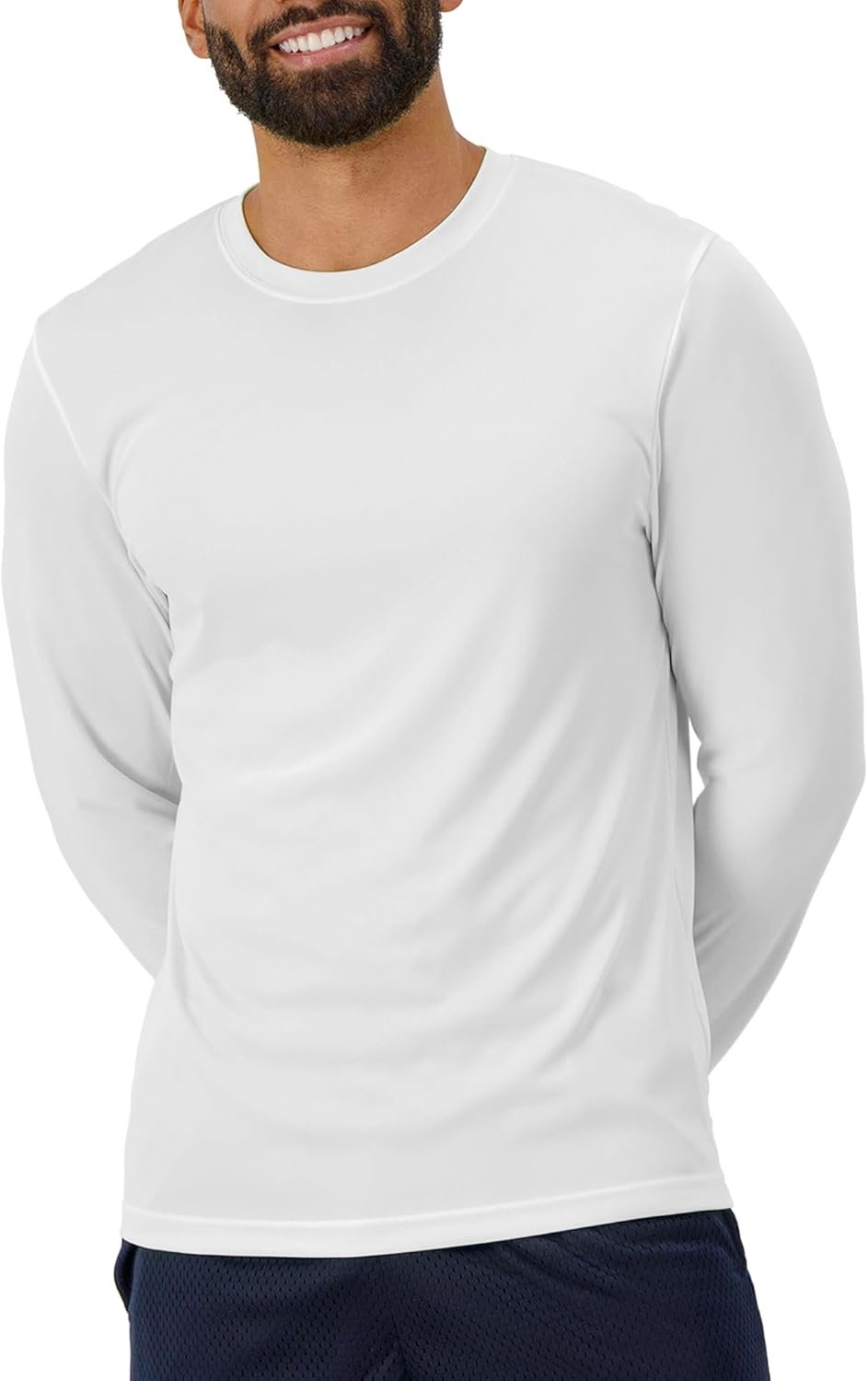 Hanes Sport Men's Long-Sleeve T-Shirt Pack, Cool DRI Moisture-Wicking Performance T-Shirts, Performance Tee, 2-Pack - Image 3