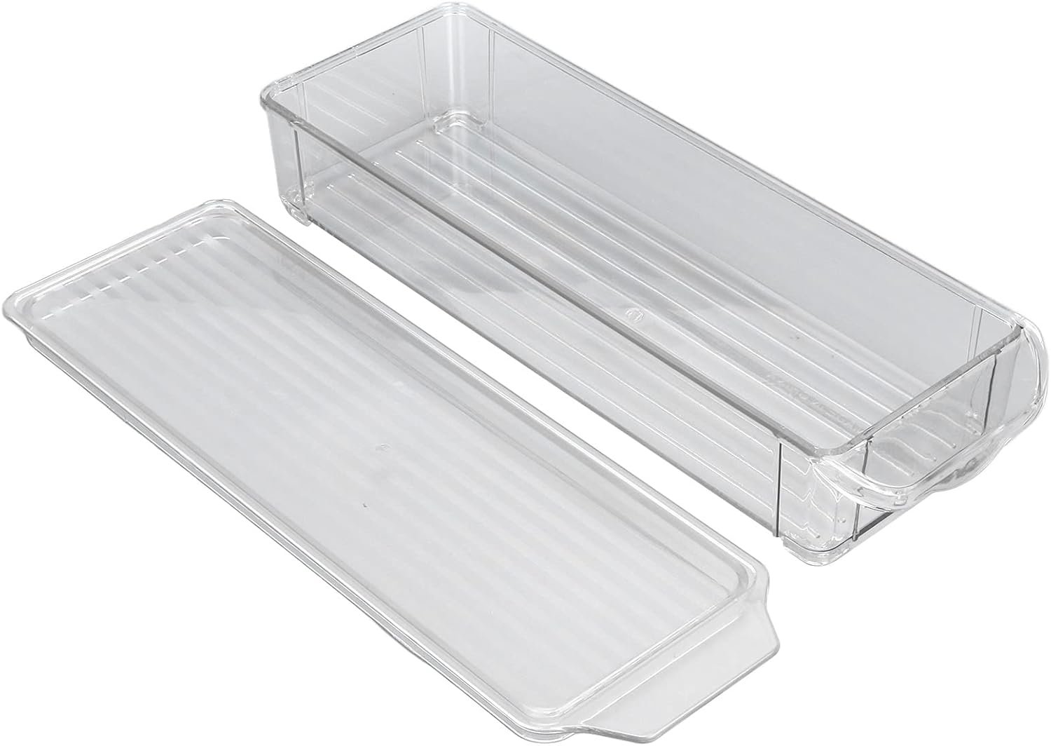 Prep Containers with Lids, Clear Food Storage Box Stackable Kitchen Storage Bins Clear Stackable Storage Bins with Lids for Home (Narrow and short (with cover)) - Image 9