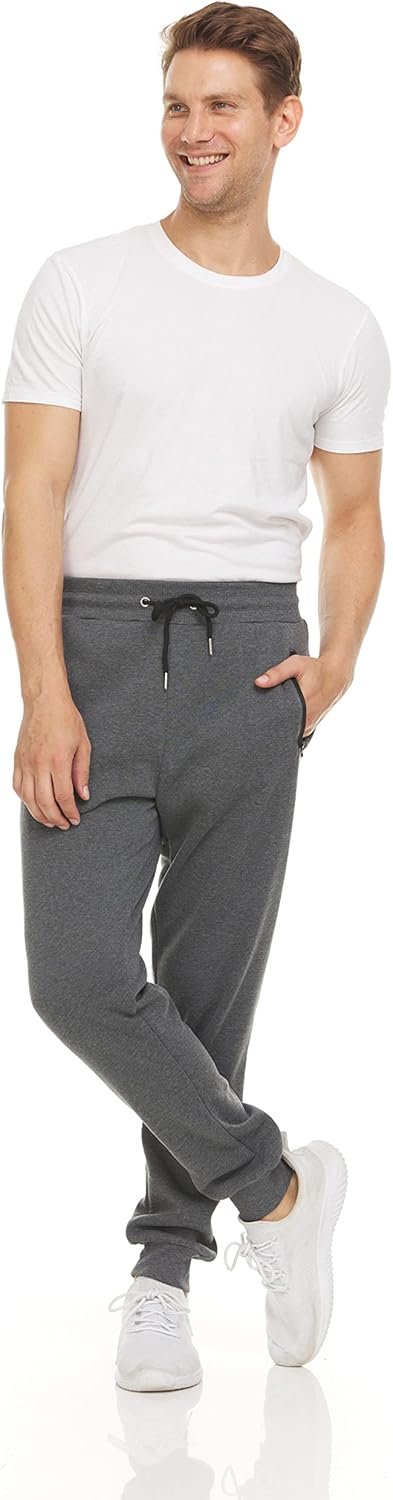 PURE CHAMP Mens 3 Pack Fleece Active Athletic Workout Jogger Sweatpants for Men with Zipper Pocket and Drawstring Size S-3XL - Image 3