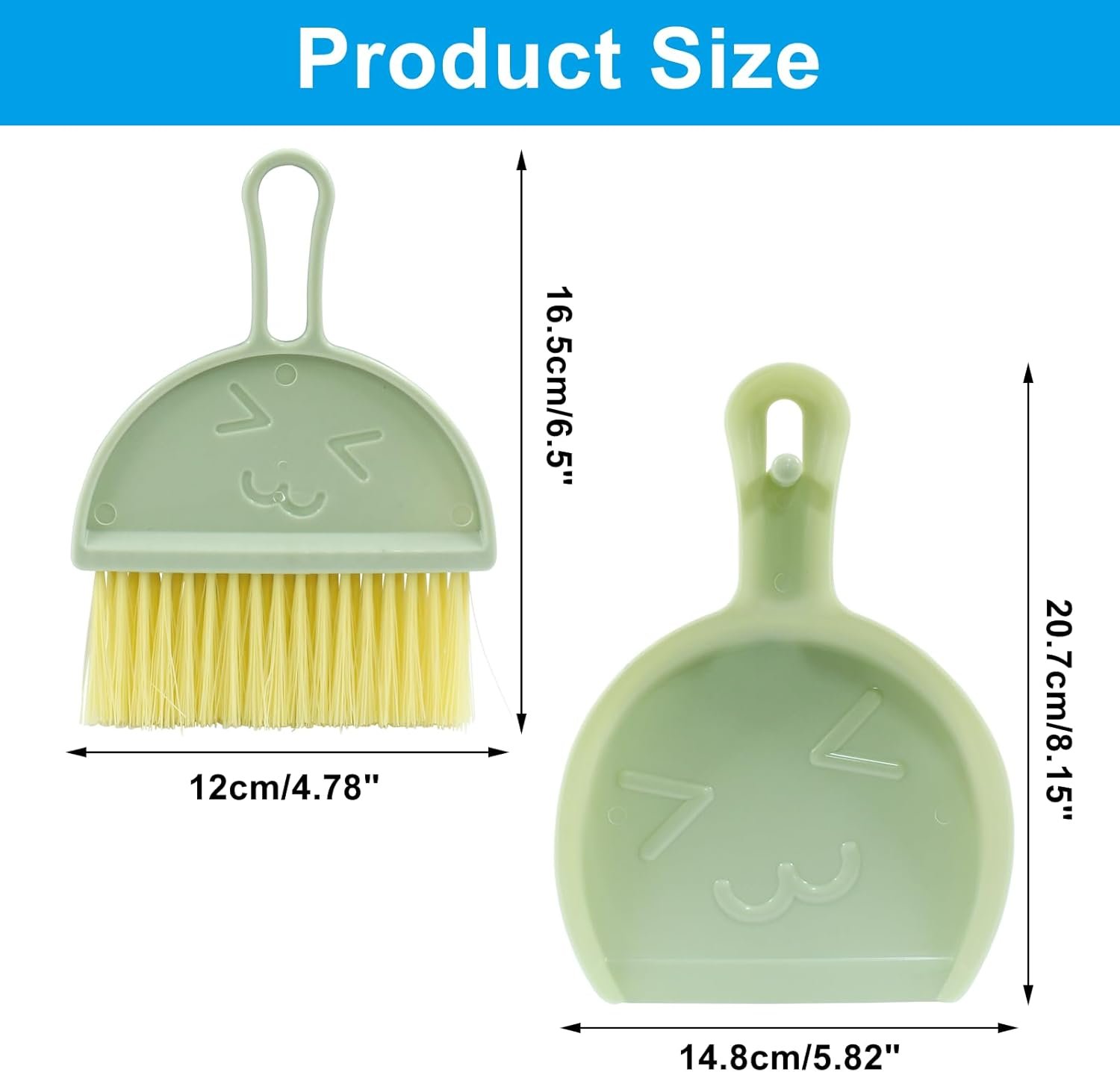 Hitefu Small Broom and Dustpan Set, Mini Dust Pans and Brush Set, Broom with Dustpan Combo Set for Home Cleaning, Sofa, Kitchen, Table, Countertops, Storage Shelves & Pets Area(Green) - Image 6