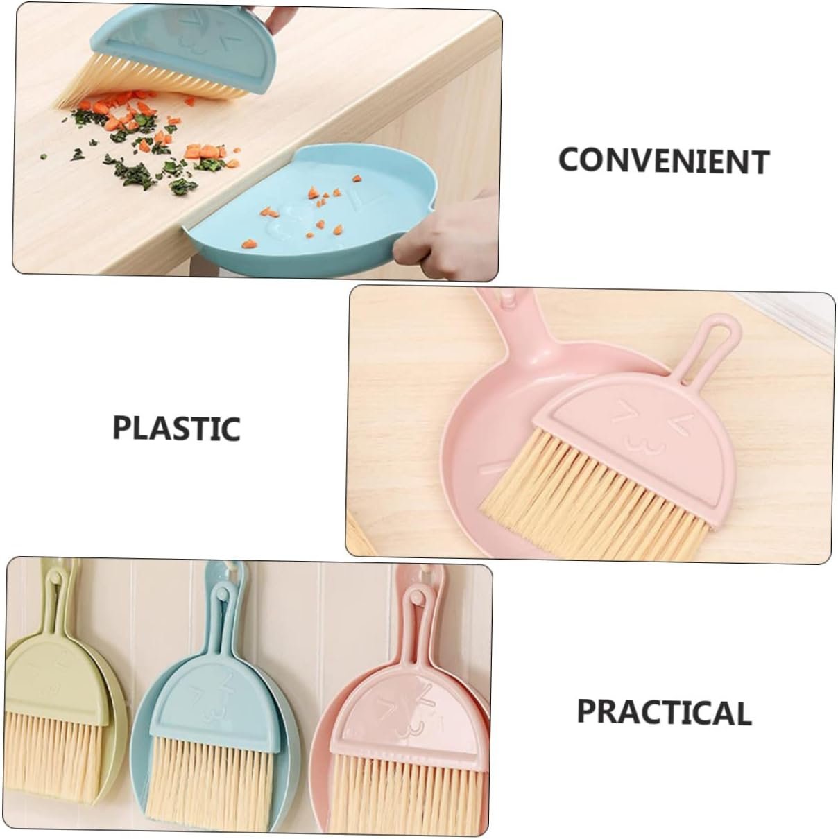 4 Sets Mini Dust Brush and Dustpan Multi Function Handheld Cleaning Accessory for Quick Cleanup Desks Countertops and Pet Areas Compact Broom and Dustpan - Image 6