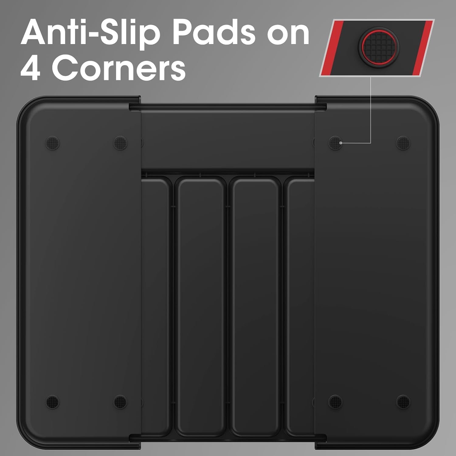 Aujen Silverware Organizer - Expandable Kitchen Drawer Organizer, Adjustable Utensil Organizer, Cutlery Tray for Forks, Knives, Multipurpose Kitchen Organizers and Storage Solution, Black, Medium - Image 10