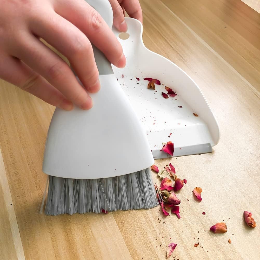 Small Dust Pan and Brush Broom - Dust Pan and Brush Set, Small Dustpan and Brush Set, Hand Broom and Dustpan Set, Dustpan with Brush, Dustpan and Brush Set is Daily Clean Tool for Family. (Gray 3 Set) - Image 3