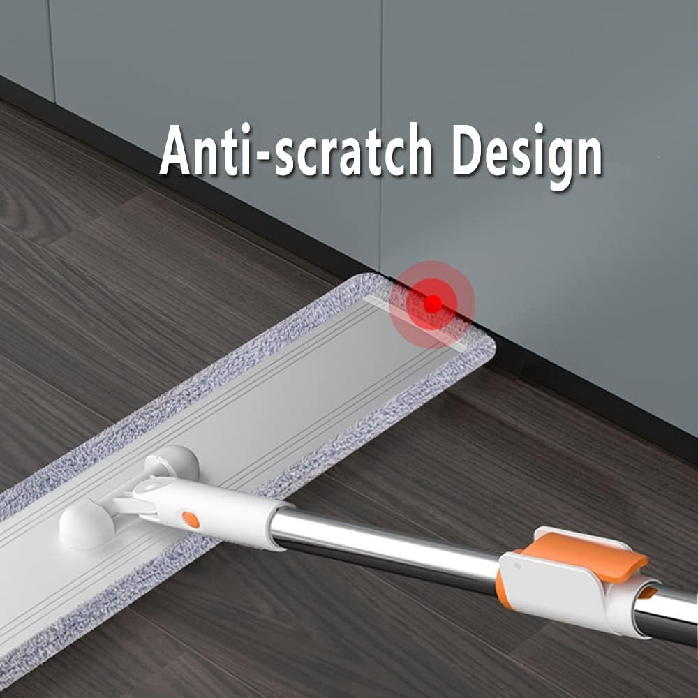 Microfiber Flat Mop 32 in Large Mops for Floor Cleaning Commercial Dust Dry Wet Mops on Hardwood Floors with 4 Washable Pads Aluminium Telescopic Long Handle Floor Cleaning Tools - Image 7