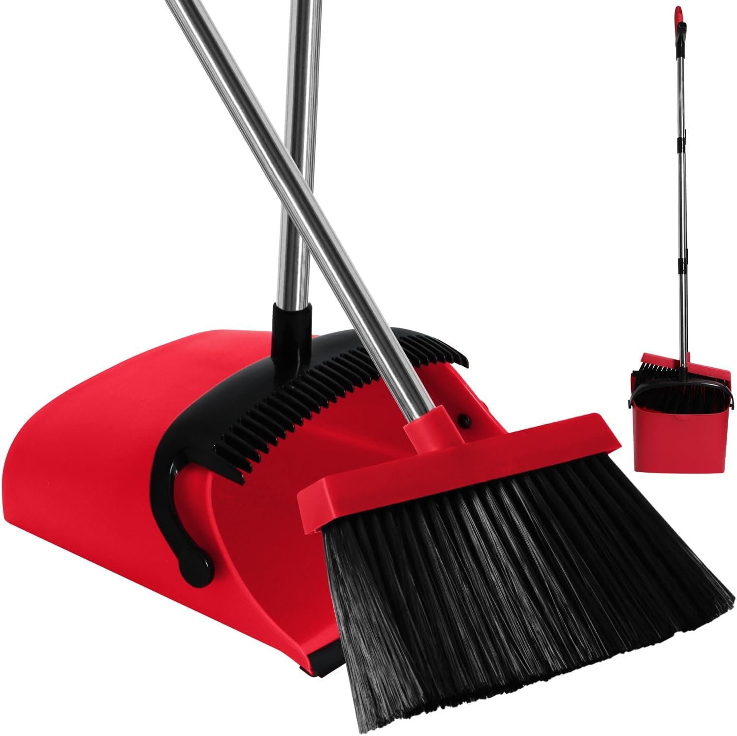 MOPPLEX Broom and Dustpan Set Combo, Kitchen Broom and Dustpan for Easy Sweeping, Premium Broom and Dustpan Set for Home Cleaning, Perfect Dust Pan and Broom Set for Home, Kitchen, and Office - Image 2