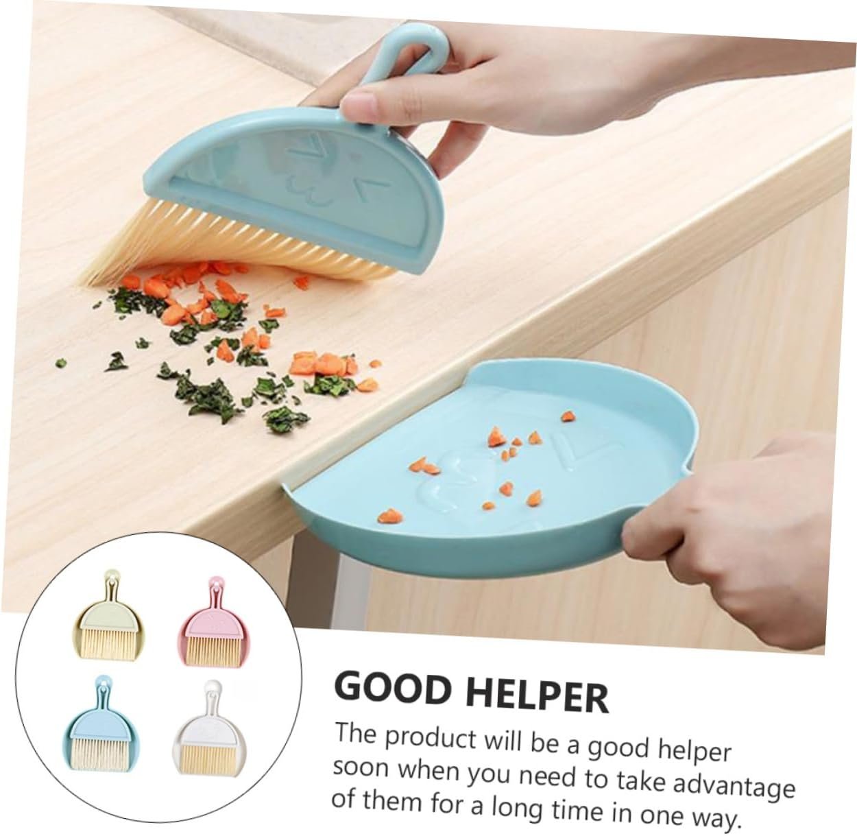 4 Sets Mini Dust Brush and Dustpan Multi Function Handheld Cleaning Accessory for Quick Cleanup Desks Countertops and Pet Areas Compact Broom and Dustpan - Image 5