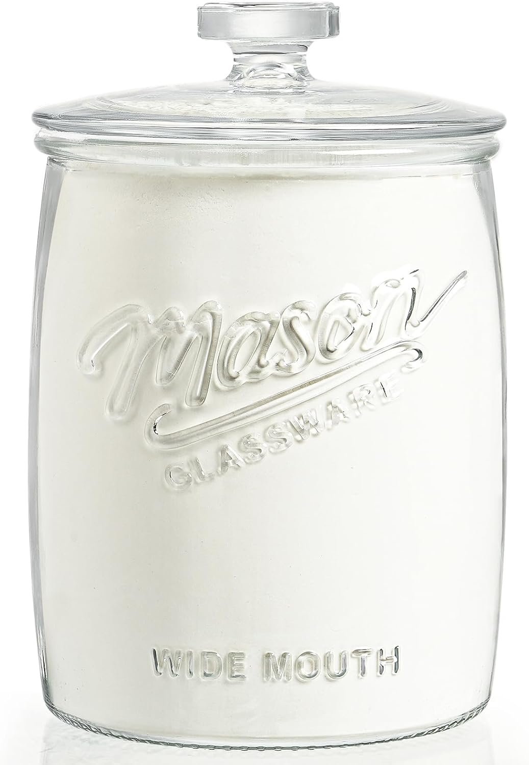 1 Gallon Glass Cookie Jar with Airtight Lid, Wide Mouth Mason Jar for Pantry & Laundry Room Organization, Large Apothecary Jars for Sugar, Candy, Rice, Dog Treat & Food Storage Jar– Set of 1 - Image 2