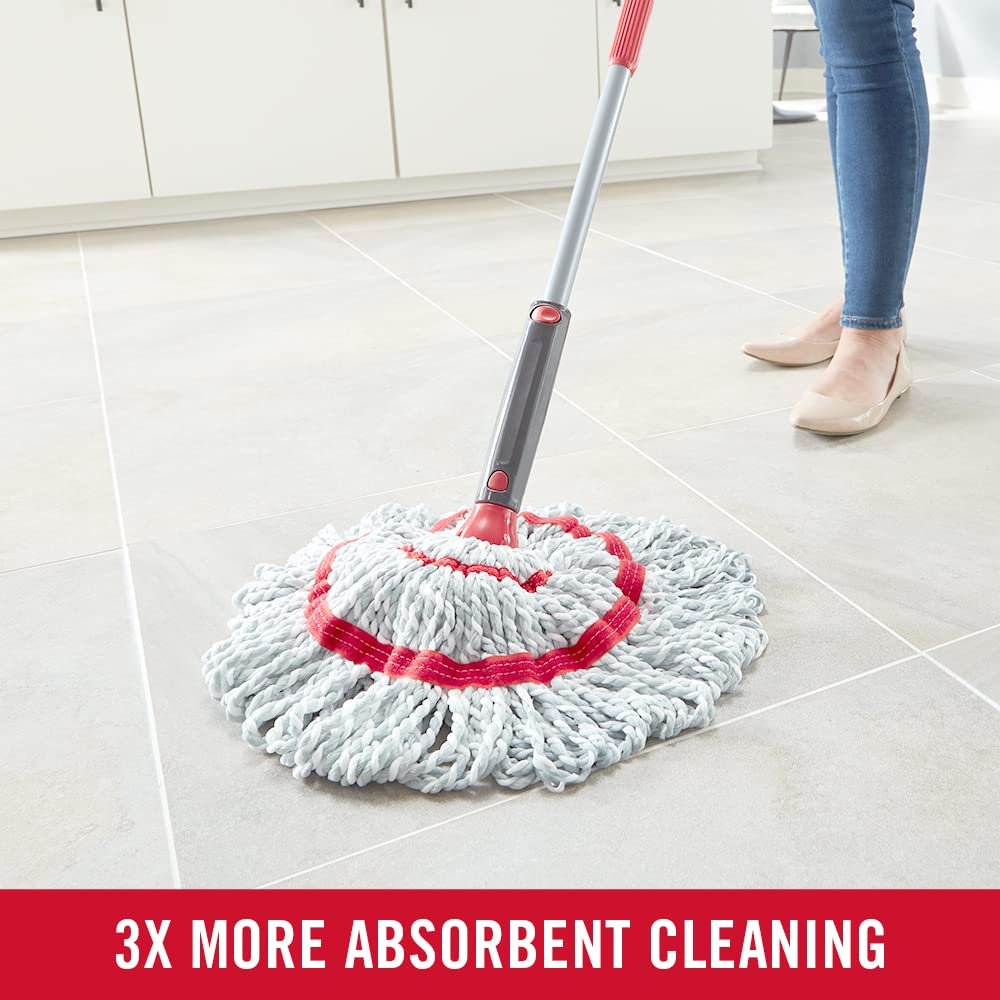 Rubbermaid Microfiber Twist Mop Kit with 2 Refills Kit Machine Washable Built-in Wringer Lightweight Safe for All Floor Types Deep Cleaning for Home/Bathroom/Garage/Office - Image 8