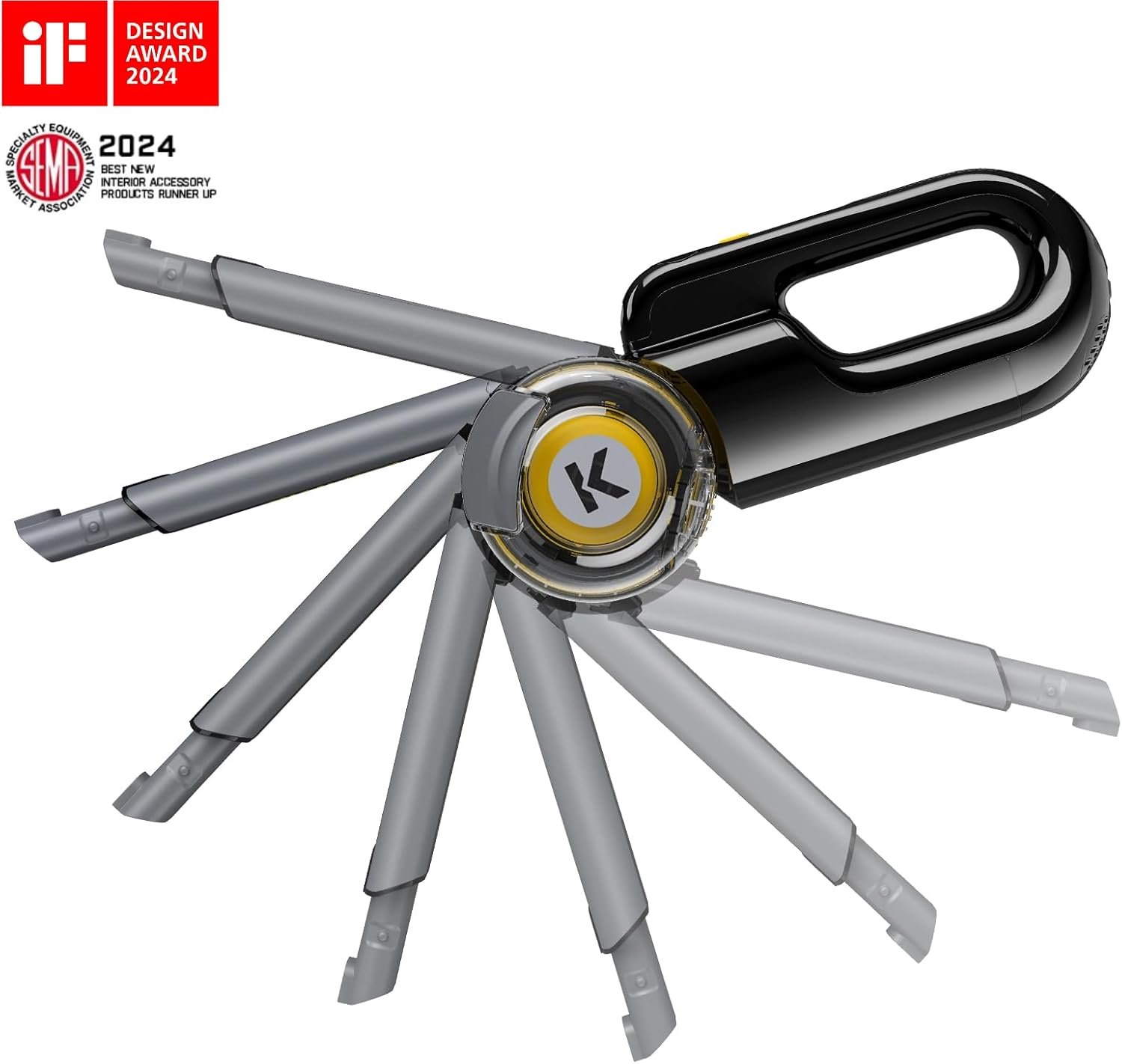 Fanttik Fold V10 APEX Pivot Cordless Car Vacuum, 17000Pa Handheld Vacuum Suction Power, Smart LED Display, Portable for Car Home Pet (Deluxe with Flexible Hose&Pet Brush) - Image 3