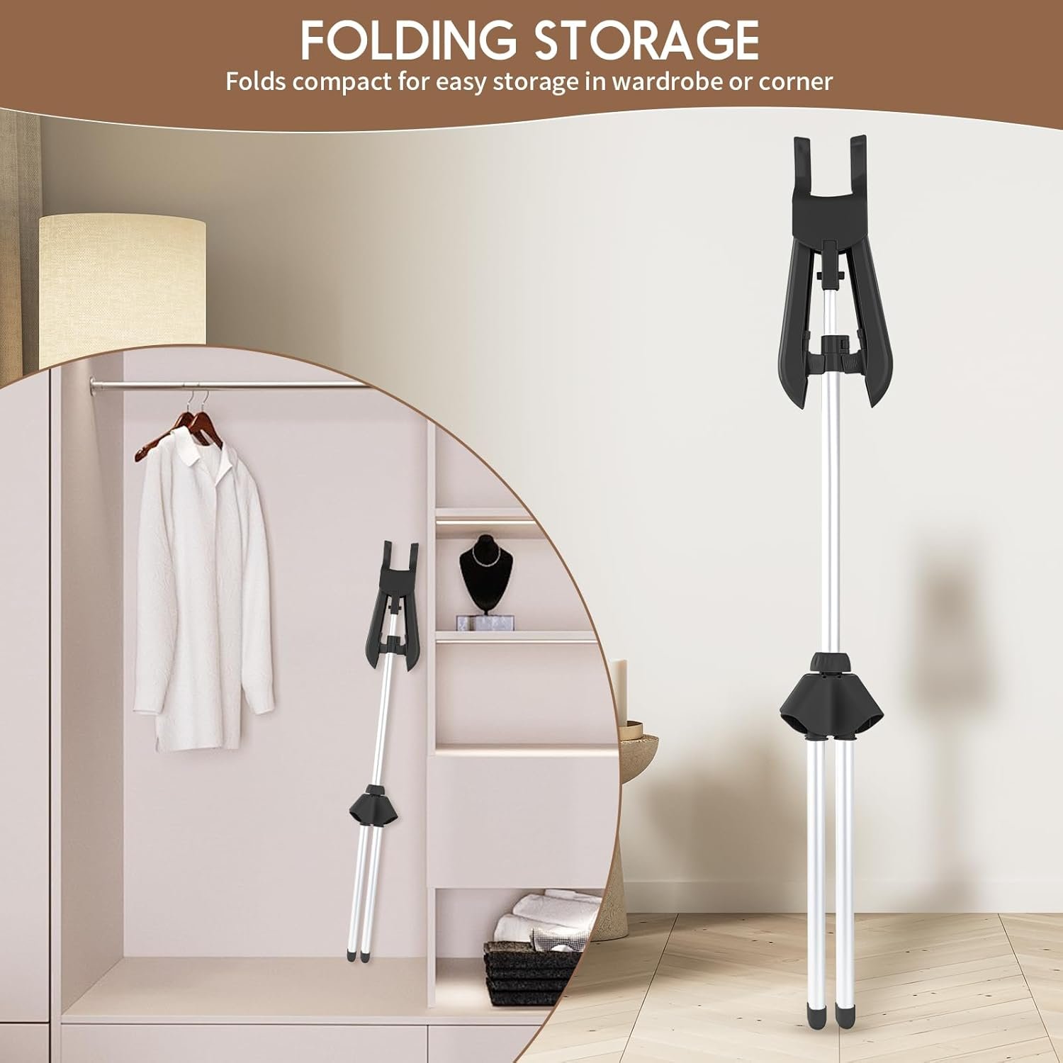 Abiglifty 34-63 Inch Adjustable T Shirt Display Adult for Vendors, Portable Hanging Black Metal Clothes Display, Hanger Rack for Clothing Dress - Image 5