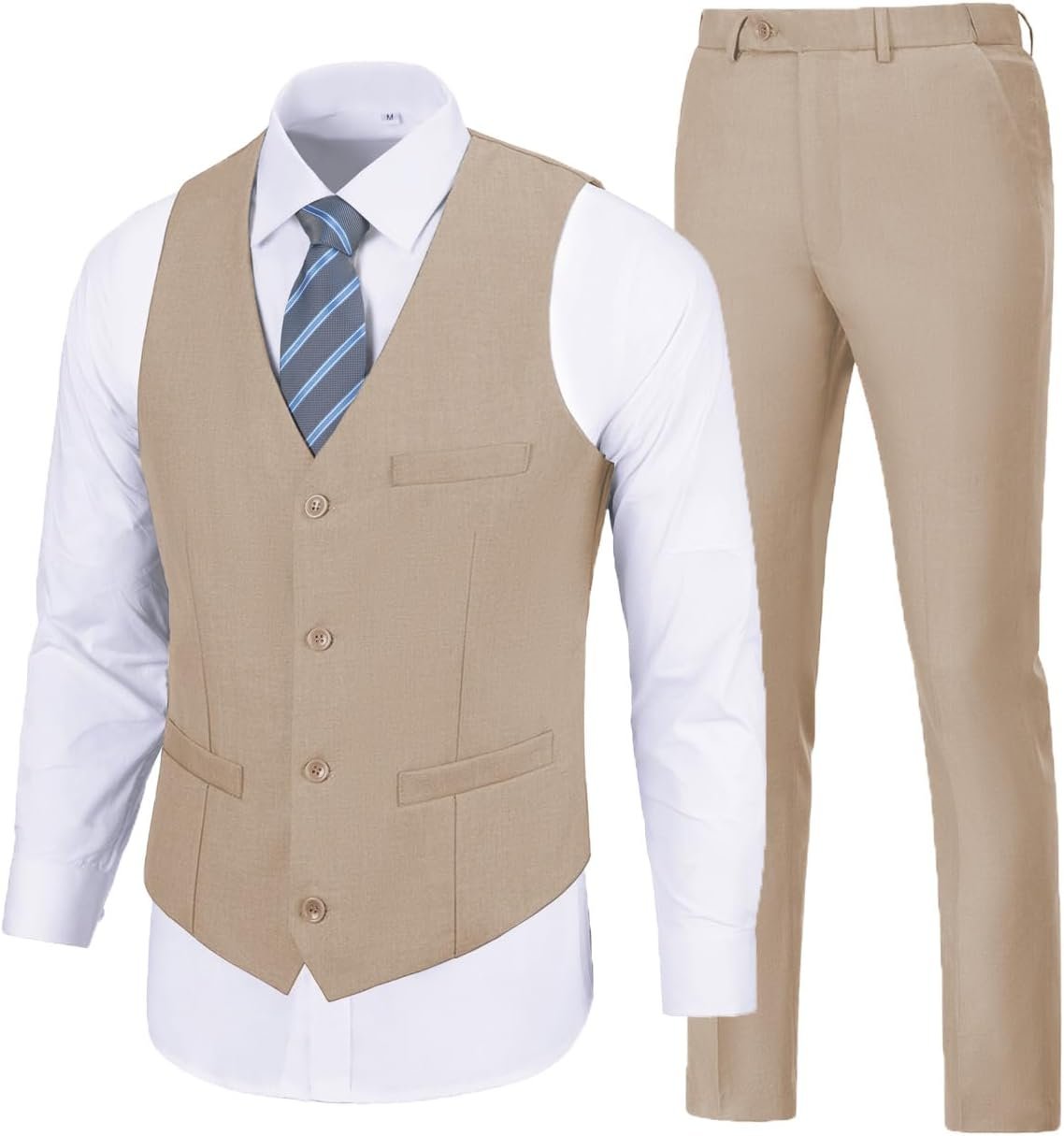 Men's Suit 2 Pieces Slim Fit Dress Vest and Pants Set Prom Suits for Mens Formal Wedding Party Tuxedo - Image 2