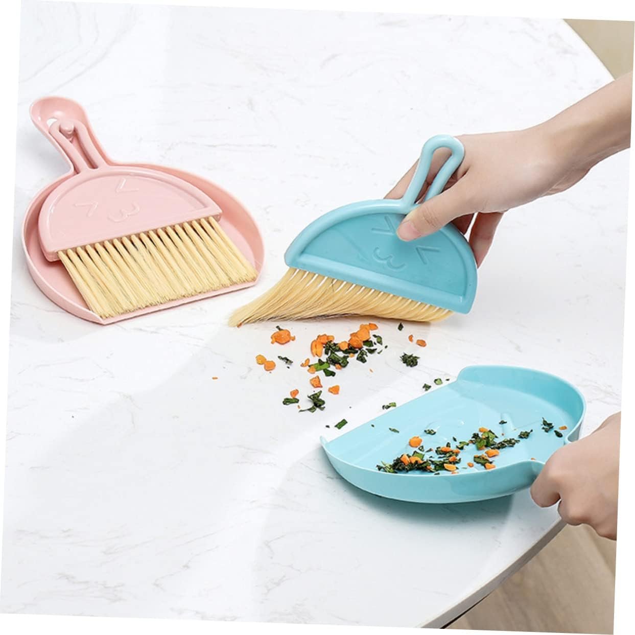 4 Sets Mini Dust Brush and Dustpan Multi Function Handheld Cleaning Accessory for Quick Cleanup Desks Countertops and Pet Areas Compact Broom and Dustpan - Image 8