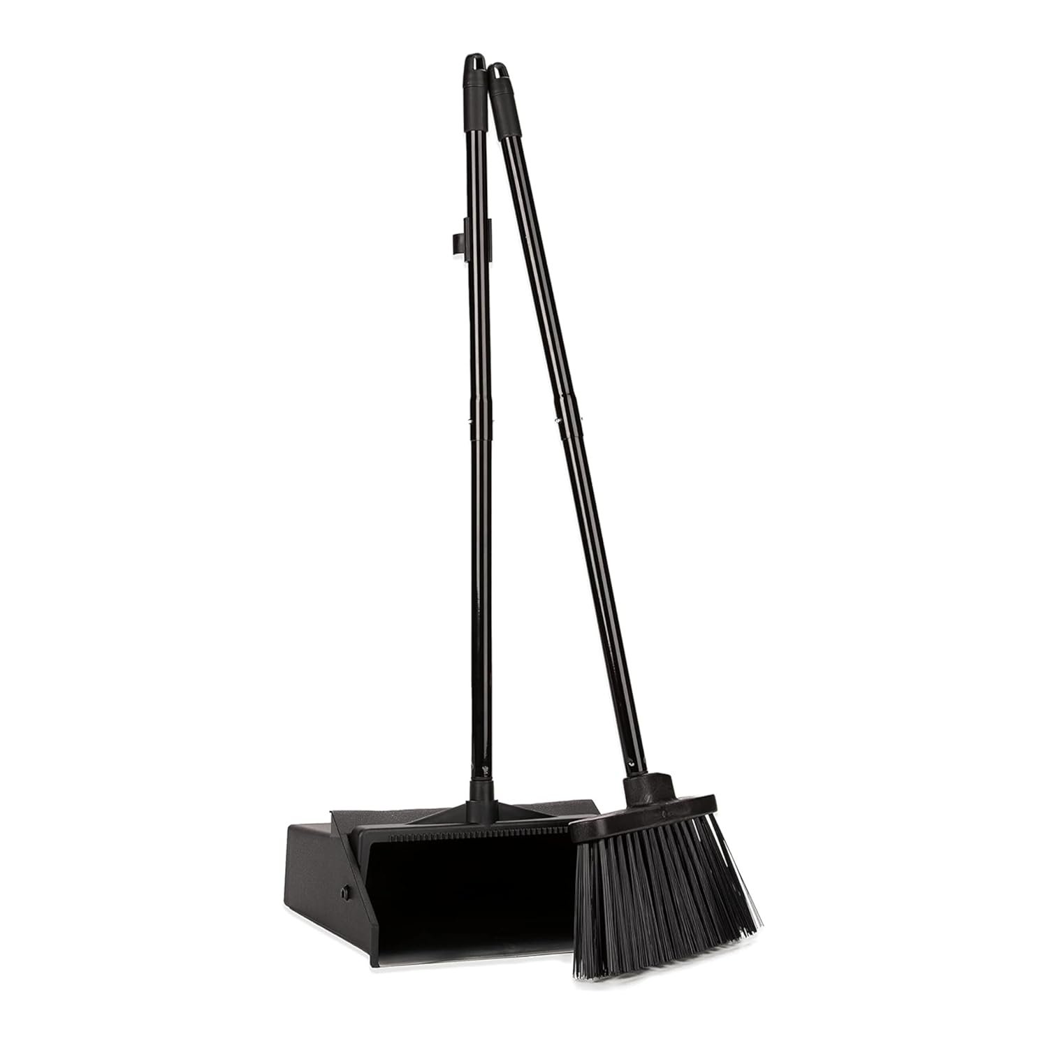 SPARTA Duo-Pan Upright Dust Pan and Broom Set, Essential Cleaning Tools for Home and Commercial Use, 36" Handle, 1 Count, Black - Image 2