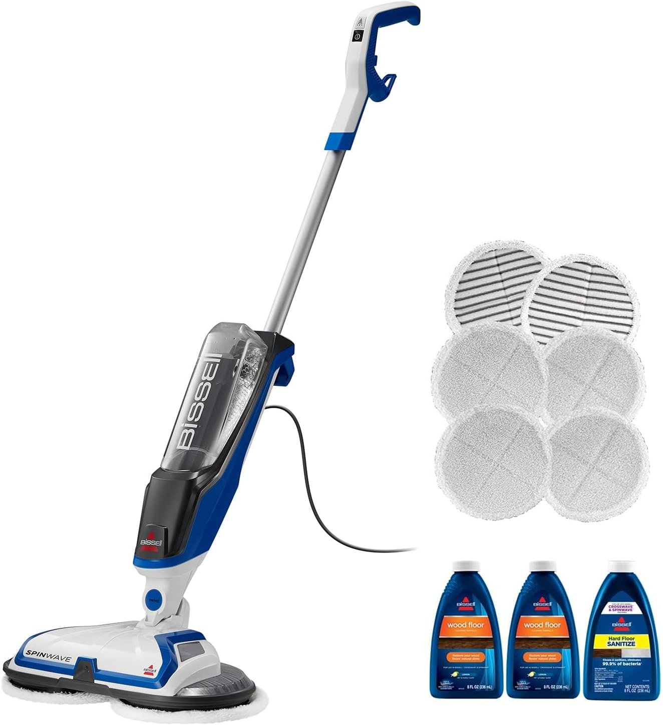 Bissell® SpinWave Hard Floor Expert Corded Spin Mop Cleaner with Washable mop Pads for Sealed Hard Floors, 20393 - Image 2