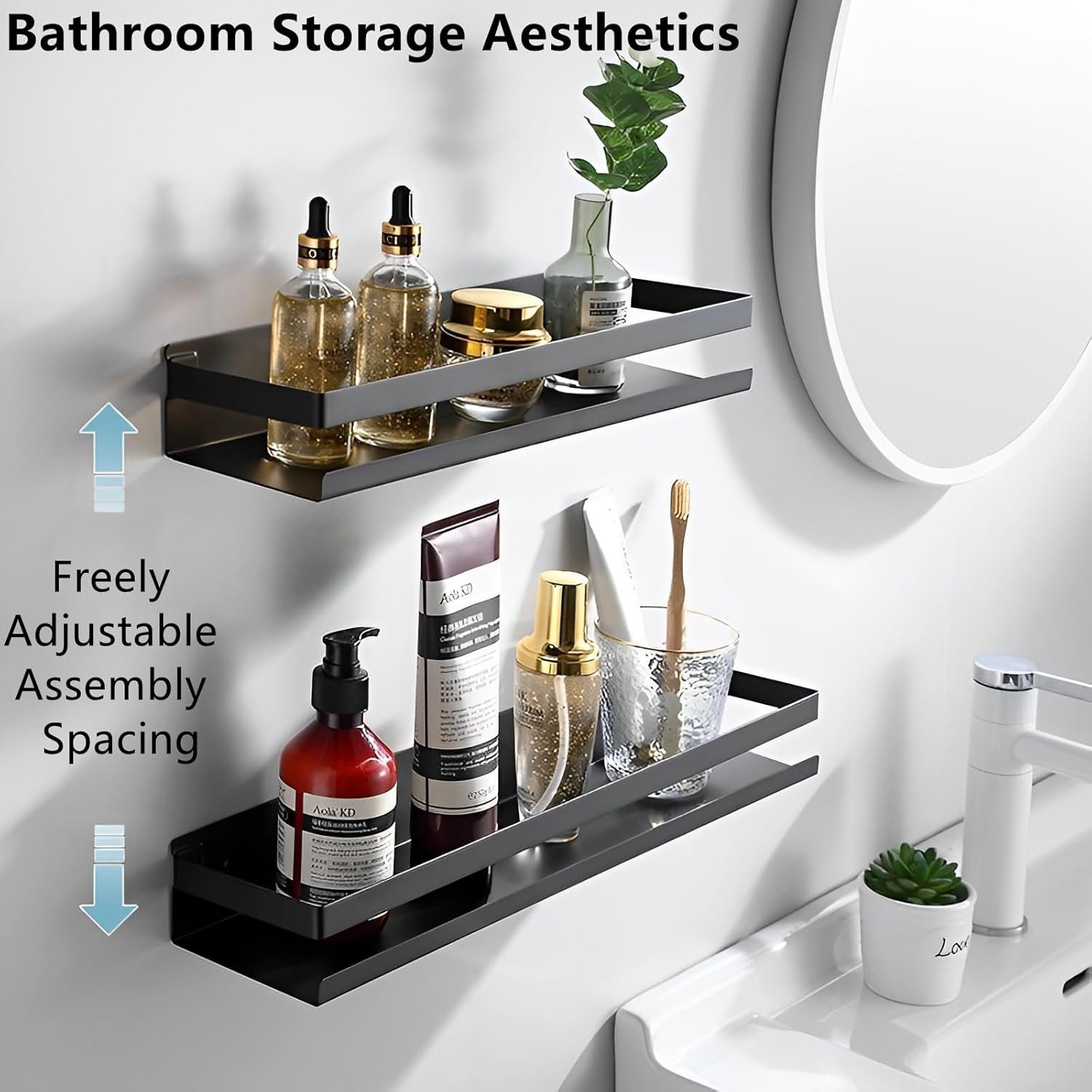 15.7inches Stainless Steel Wall Mounted Floating Shelves for Kitchen,Bathroom,Living Room Storage Shelf,Rust Protection, Easy to Clean - Image 6