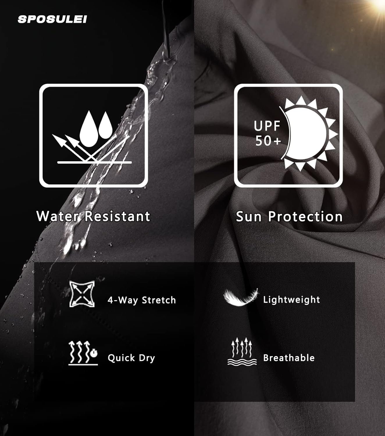 SPOSULEI Mens Joggers Lightweight Athletic Hiking Pants Quick Dry Running Track Gym Sweatpants with Zipper Pockets - Image 5