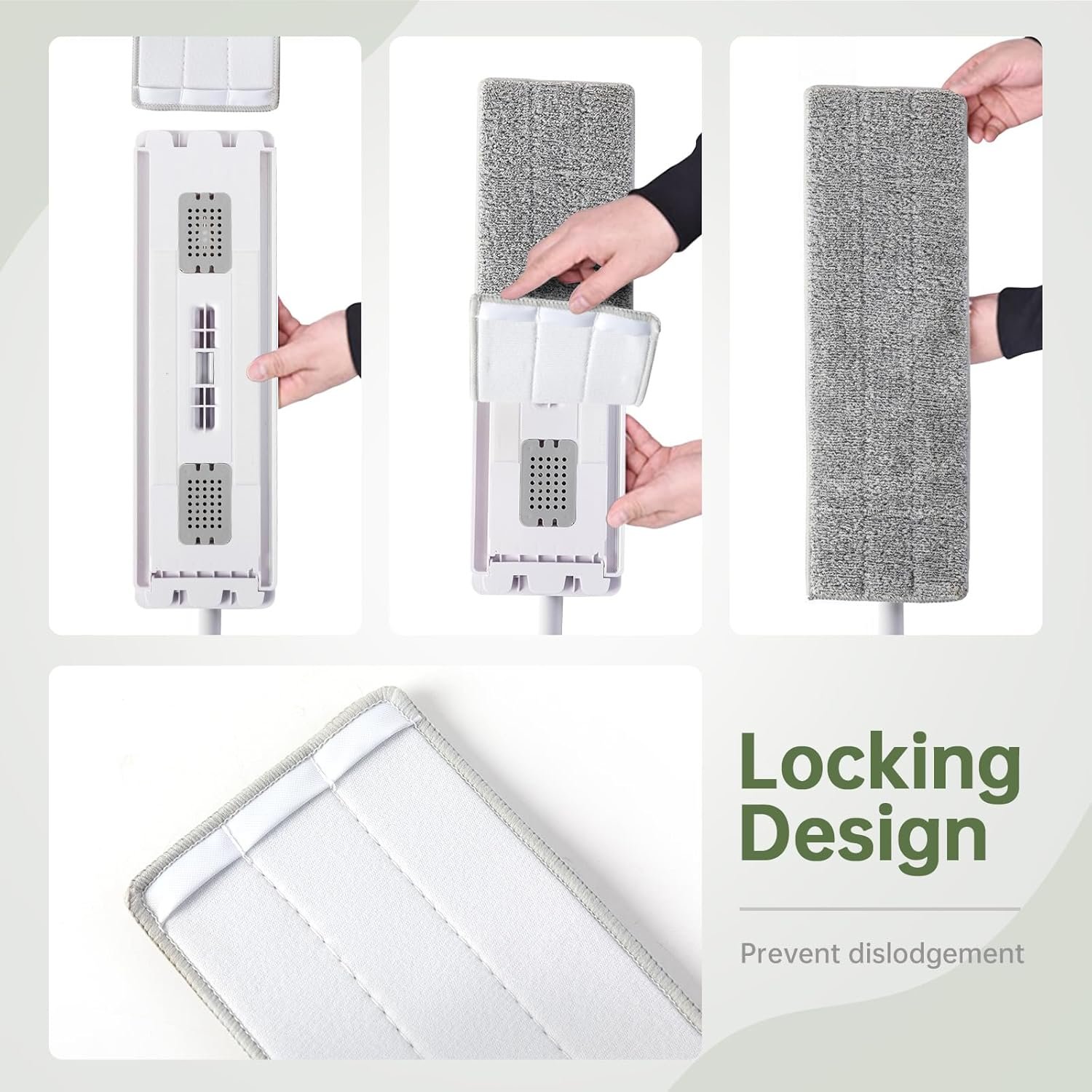 Flat Mop Pads 6pcs for Mop and Bucket Set with Wringer Replacement Microfiber Cloths Compatible with Floor Cleaning Mop Bucket Set - 15.7" X 4.5" - Image 6