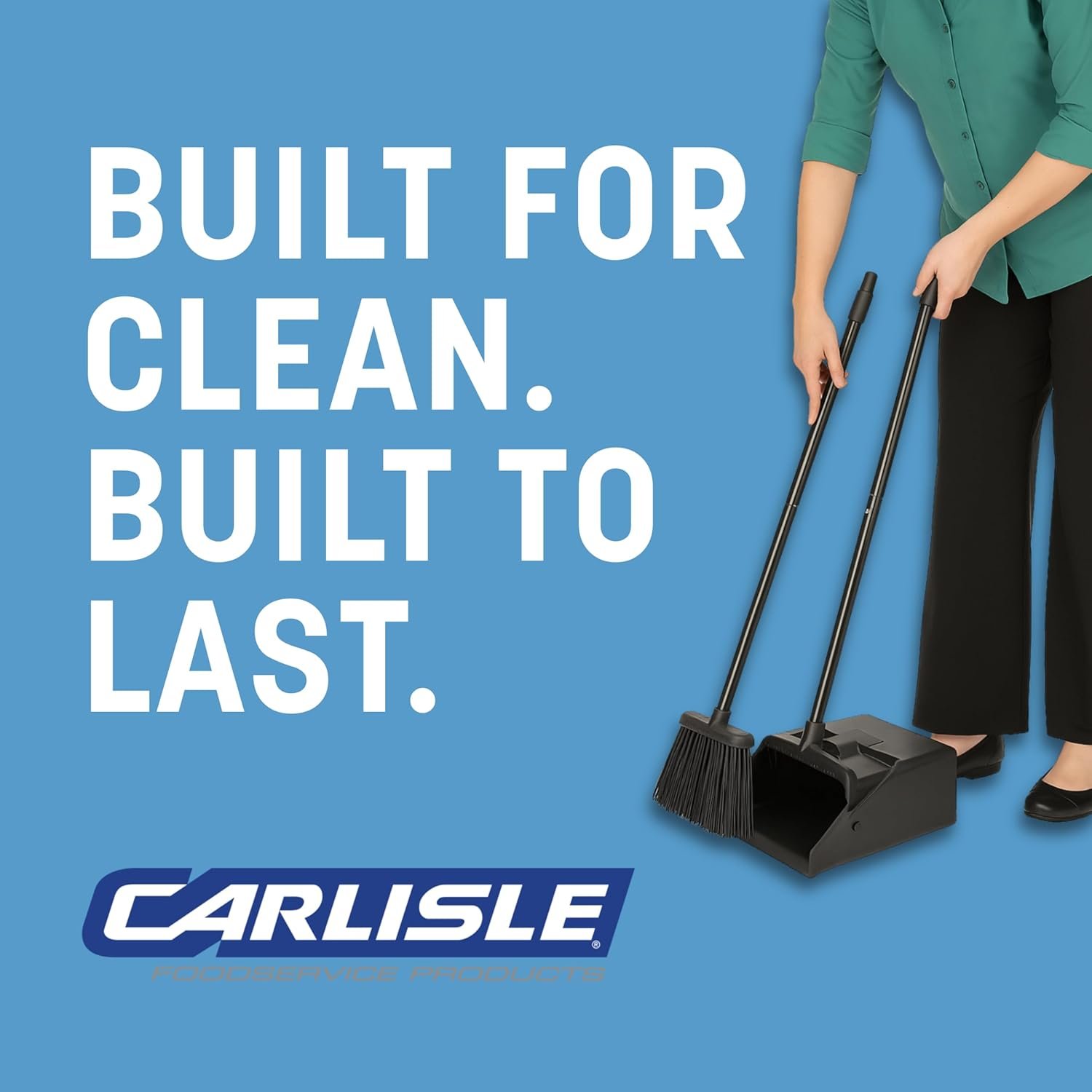 SPARTA Duo-Pan Upright Dust Pan and Broom Set, Essential Cleaning Tools for Home and Commercial Use, 36" Handle, 1 Count, Black - Image 9