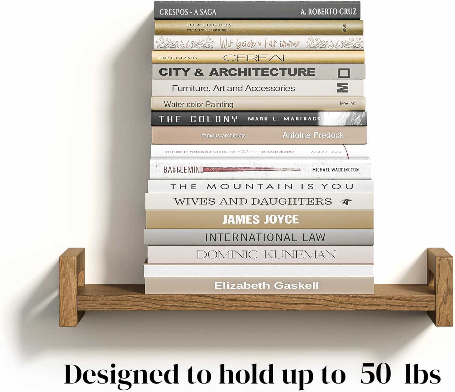 Vailando Floating Shelves for Wall, Set of 4 Solid Wood Wall Mounted Shelves, 16" Rustic Walnut Display Shelf for Bedroom, Living Room, Bathroom, Kitchen – Strong Load Capacity & Natural Pine - Image 8