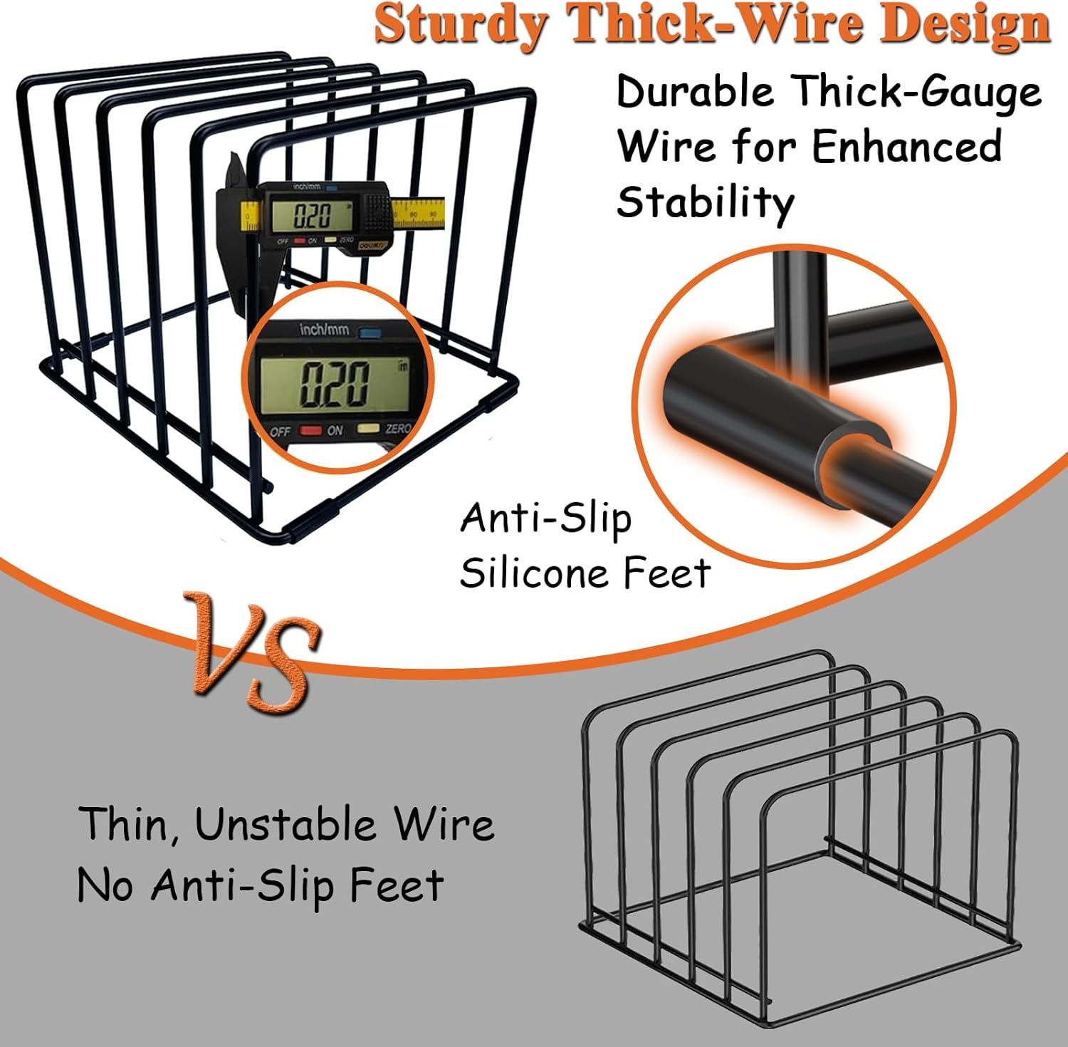 2-Pack Dish Rack & Cutting Board Organizer – 5-Tier Metal Rack for Cutting Boards, Bakeware, Trays – Space-Saving Kitchen Storage, Rust-Resistant Dish Organizer for Cabinets, Countertops & Pantry - Image 8