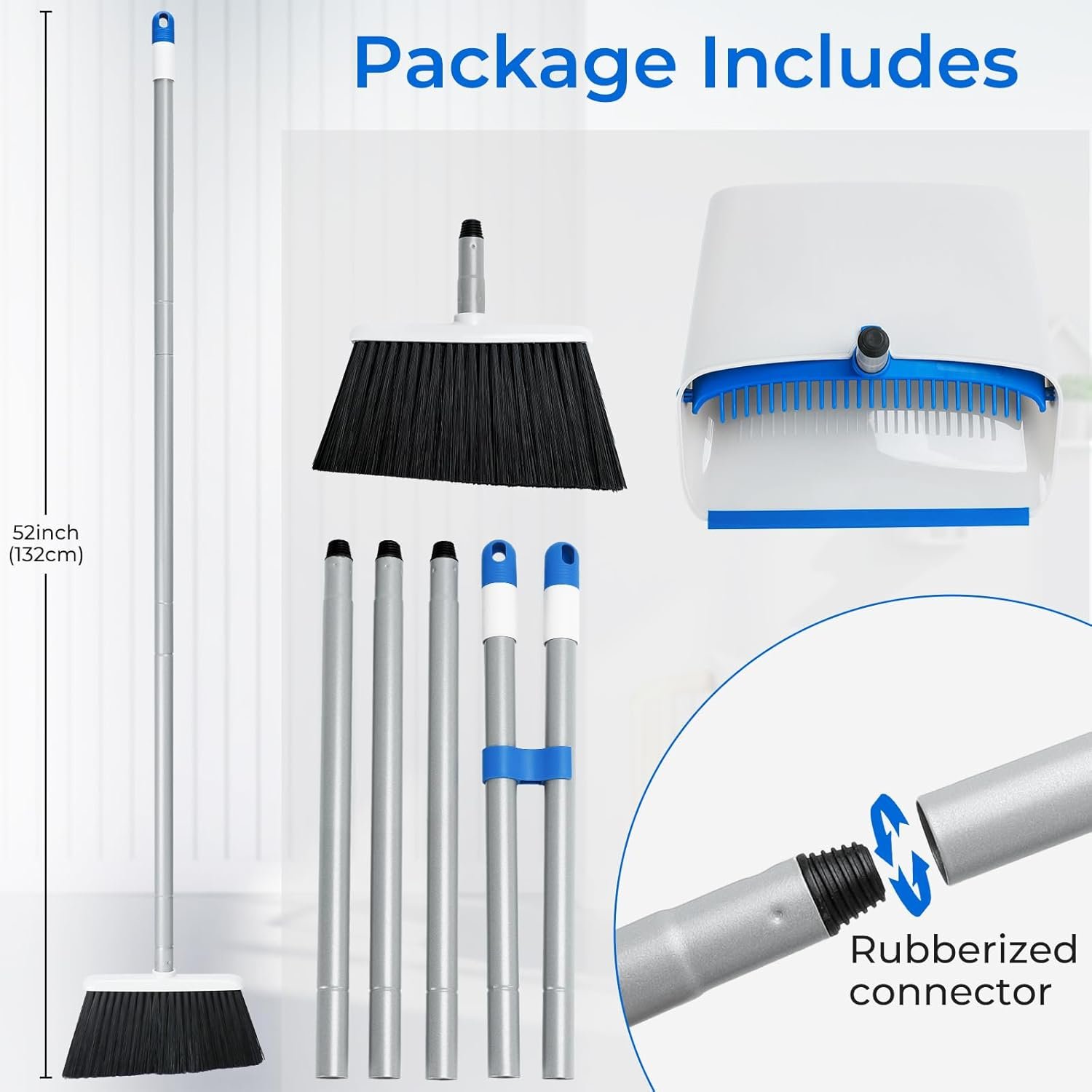 Broom with Dustpan Combo Set, Dustpans Stand Up - Image 7