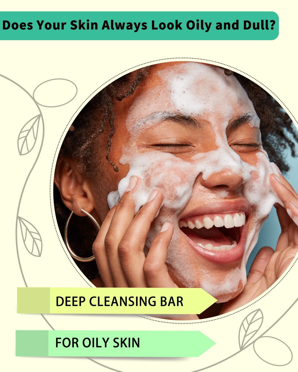 Face Wash Bar, Facial Cleansing Bars Balancing Face Soap Cleanser with Amino Acids & Jojoba Oil for Gentle Exfoliation for Oily Skin, Soap Free, Sulfate Free, Zero Waste - Image 3