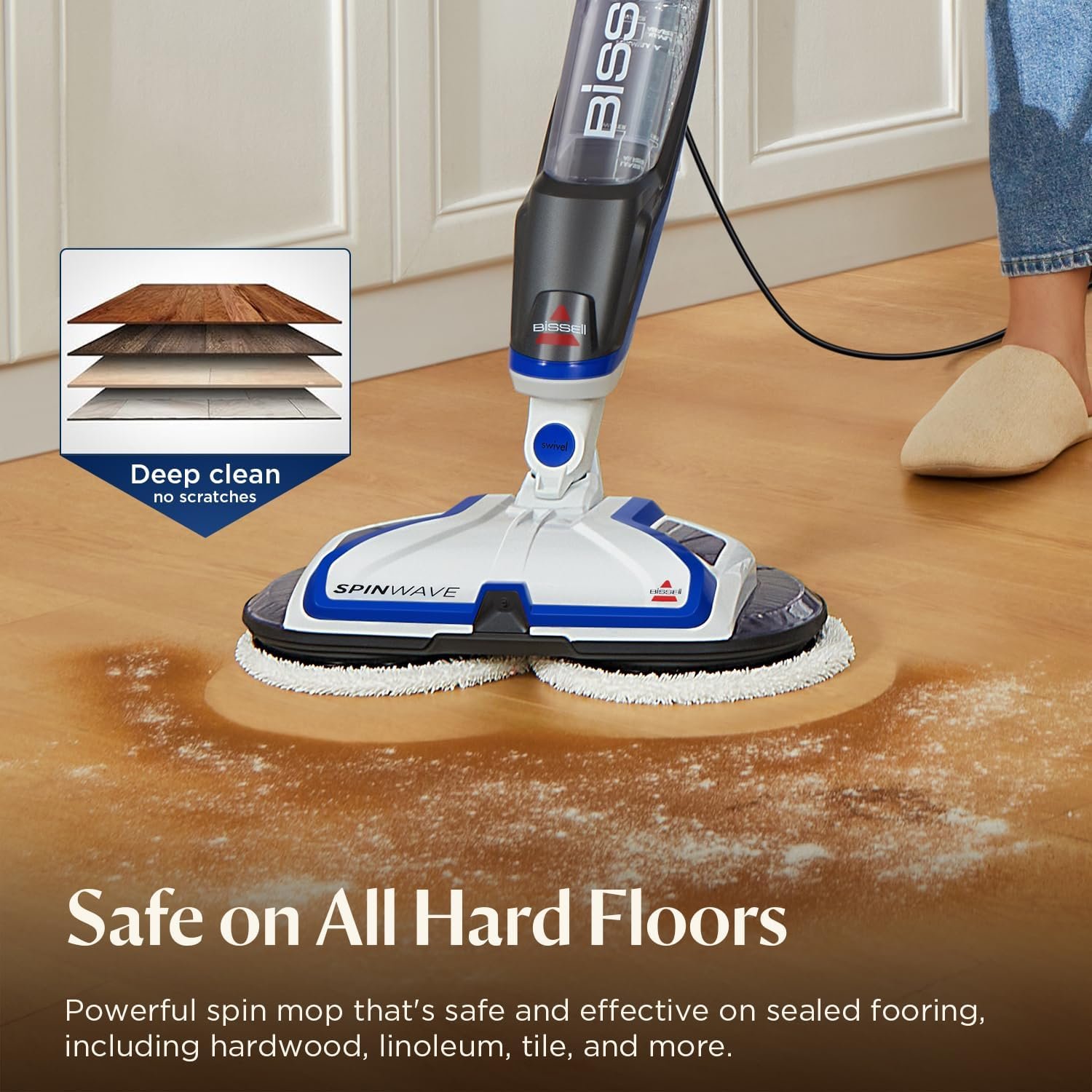 Bissell® SpinWave Hard Floor Expert Corded Spin Mop Cleaner with Washable mop Pads for Sealed Hard Floors, 20393 - Image 6