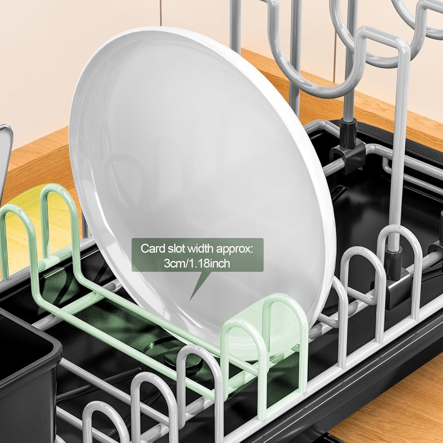 Compact Dish Drying Rack with Utensil Holder – Small Countertop Dish Drainer with 360° Rotating Drain Spout, Stainless Steel Dish Rack for Kitchen Sink, Space-Saving Design for Small Kitchen - Image 8