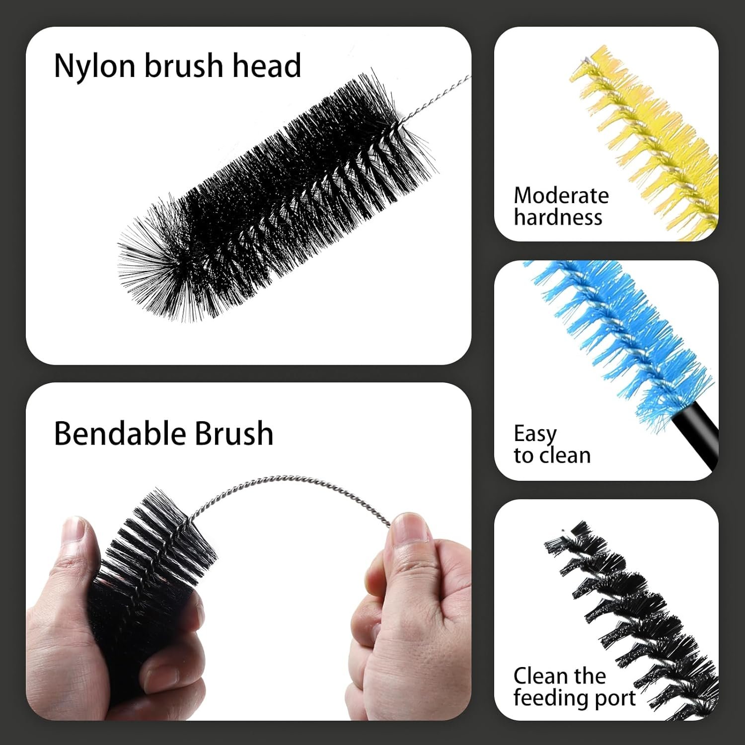 Hummingbird Feeder Cleaning Brushes Set- 21, Easy Clean & Multipurpose 3-Size Brushes with Extended Handle, Convenient Storage, for Glass/Plastic Feeding Holes and Bottle - Image 4