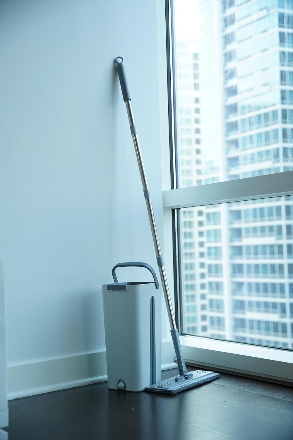 Mop and Bucket with Wringer Set, Hands Free Flat Floor Mop and Bucket, with 3 Washable Microfiber Pads, Wet and Dry Use, Floor Cleaning System, Flat Mop Bucket System, Reusable Microfiber Mop Pads - Image 10