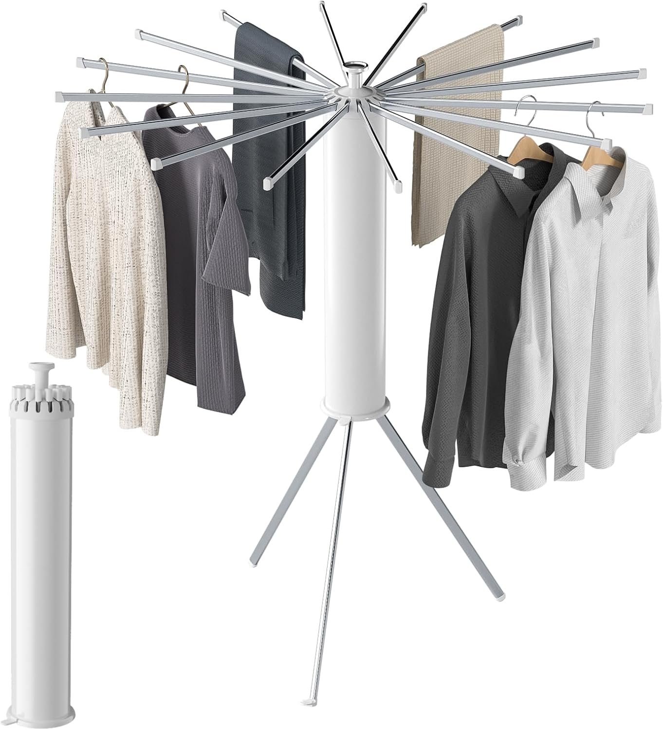 Drying Rack Clothing, Collapsible Drying Racks for Laundry, Portable Drying Rack, Indoor Clothes Drying Rack with 16 Adjustable Aluminum Poles, Clothing Dry Rack for Outdoor, Laundry Room, Indoor. - Image 2
