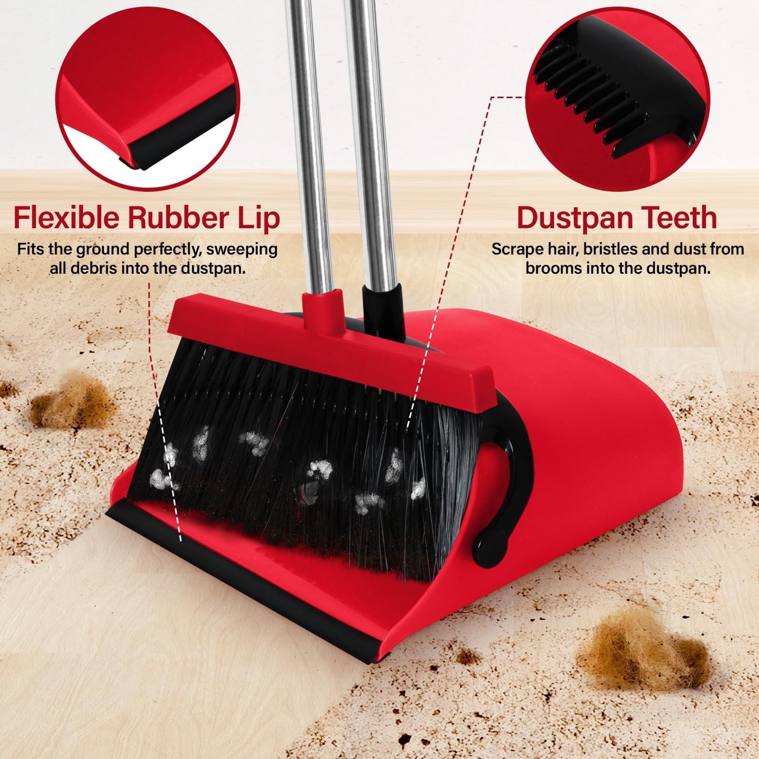 MOPPLEX Broom and Dustpan Set Combo, Kitchen Broom and Dustpan for Easy Sweeping, Premium Broom and Dustpan Set for Home Cleaning, Perfect Dust Pan and Broom Set for Home, Kitchen, and Office - Image 3