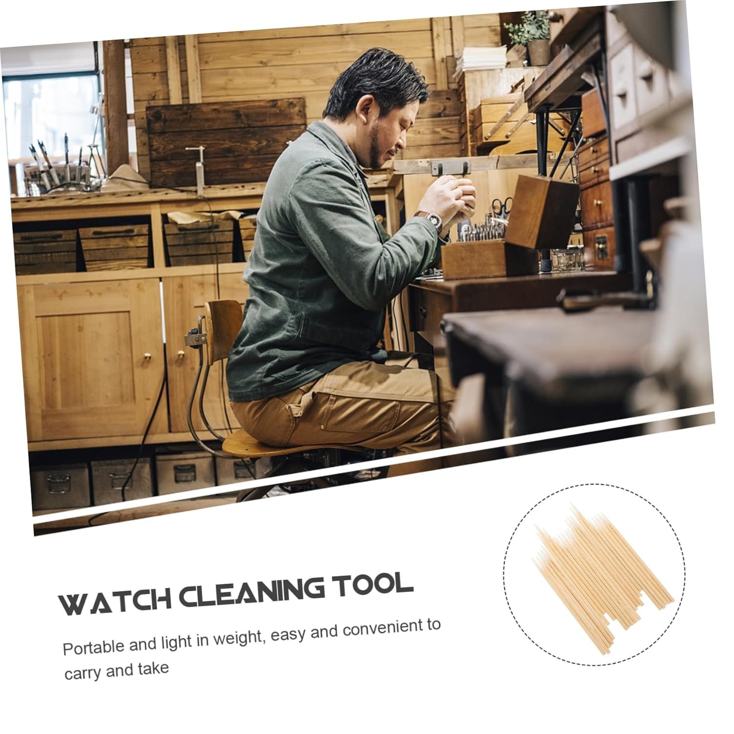 OUNONA 1bag Multi-Purpose Watch Cleaning Swabs Cotton Swab Sticks for Wristwatch Repairing Safe and Essential Cleaning Supplies for Watchmakers and Repairers - Image 6