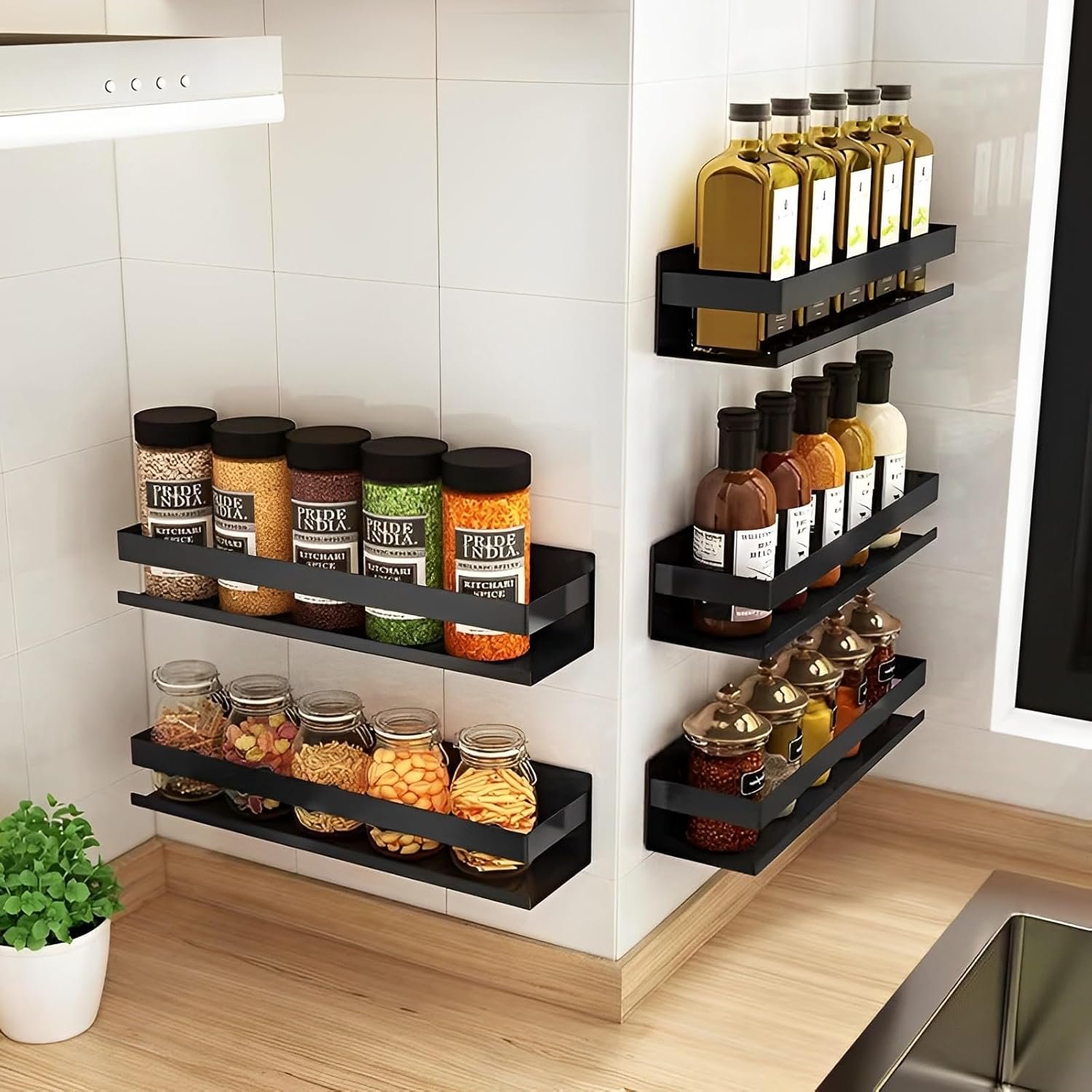 15.7inches Stainless Steel Wall Mounted Floating Shelves for Kitchen,Bathroom,Living Room Storage Shelf,Rust Protection, Easy to Clean - Image 3