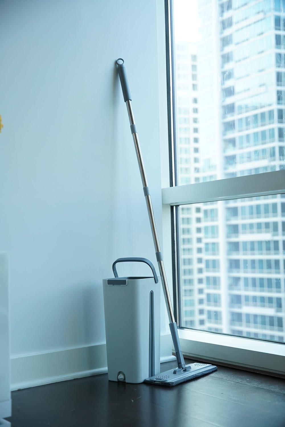 Mop and Bucket with Wringer Set, Hands Free Flat Floor Mop and Bucket, with 3 Washable Microfiber Pads, Wet and Dry Use, Floor Cleaning System, Flat Mop Bucket System, Reusable Microfiber Mop Pads - Image 8