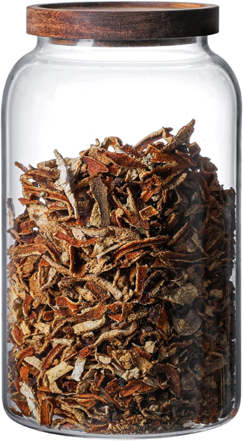 Large Glass Jars with Airtight Wooden Lid, Food Storage Glass Canister, Clear Cereal Storage Container for Flour, Sugar, Coffee Beans, Snack (94 FL OZ (2800ml)) - Image 2