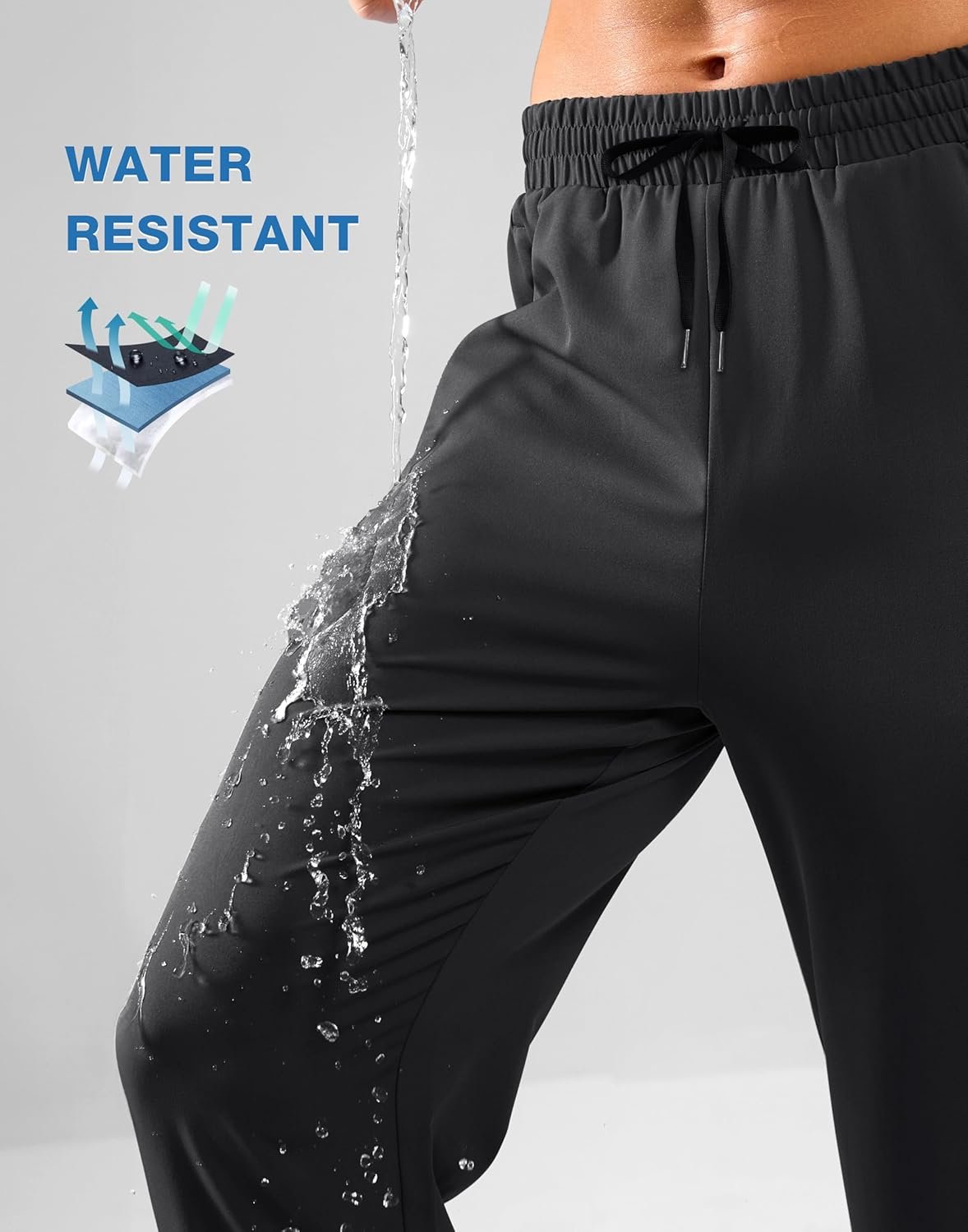 Pudolla Men's Lightweight Hiking Pants Quick-Dry Outdoor Sweatpants with Zipper Pockets for Casual Travel Athletic Workout - Image 6