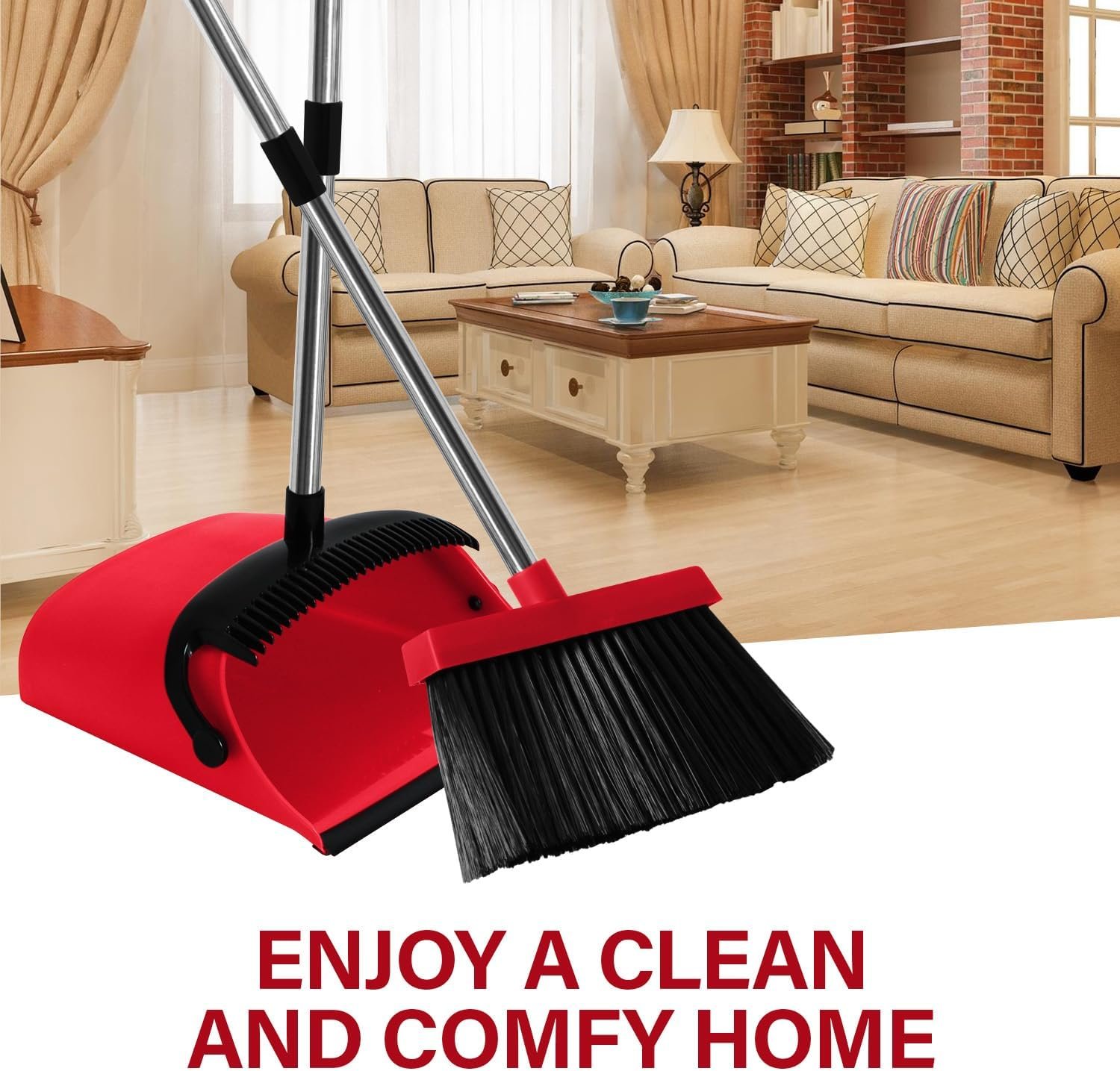 MOPPLEX Broom and Dustpan Set Combo, Kitchen Broom and Dustpan for Easy Sweeping, Premium Broom and Dustpan Set for Home Cleaning, Perfect Dust Pan and Broom Set for Home, Kitchen, and Office - Image 8