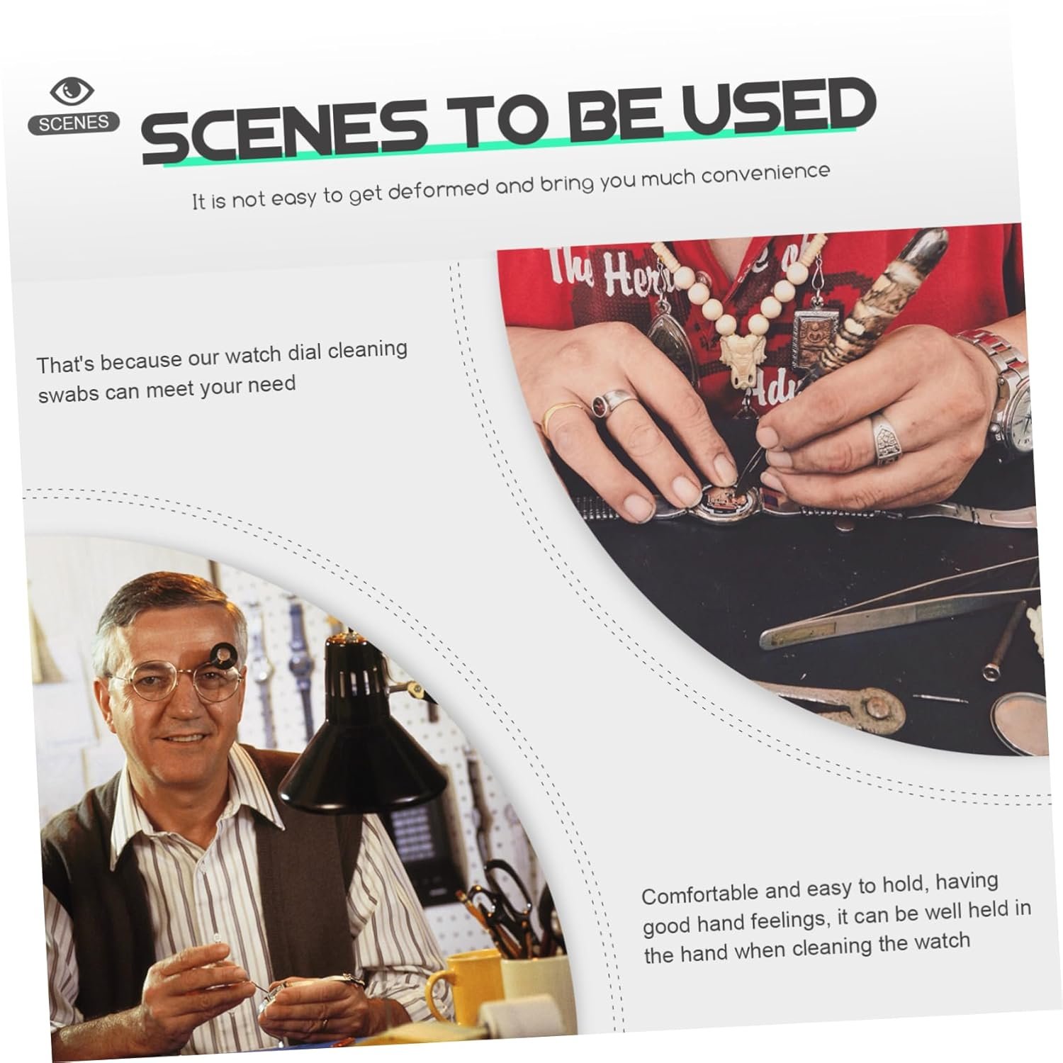 OUNONA 1bag Multi-Purpose Watch Cleaning Swabs Cotton Swab Sticks for Wristwatch Repairing Safe and Essential Cleaning Supplies for Watchmakers and Repairers - Image 5