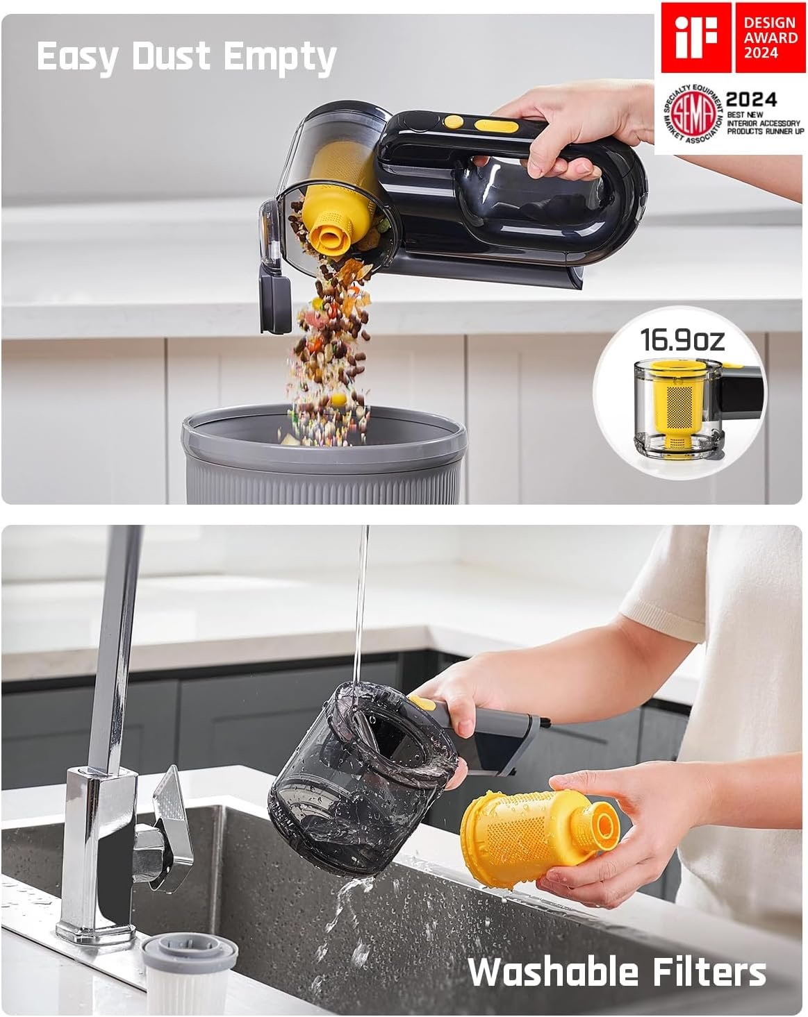 Fanttik Fold V10 APEX Pivot Cordless Car Vacuum, 17000Pa Handheld Vacuum Suction Power, Smart LED Display, Portable for Car Home Pet (Deluxe with Flexible Hose&Pet Brush) - Image 8