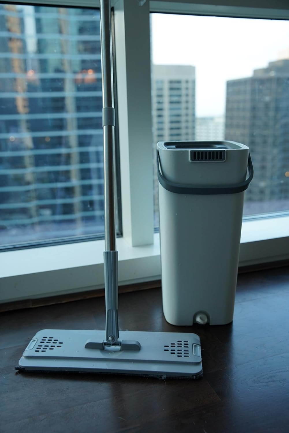 Mop and Bucket with Wringer Set, Hands Free Flat Floor Mop and Bucket, with 3 Washable Microfiber Pads, Wet and Dry Use, Floor Cleaning System, Flat Mop Bucket System, Reusable Microfiber Mop Pads - Image 7