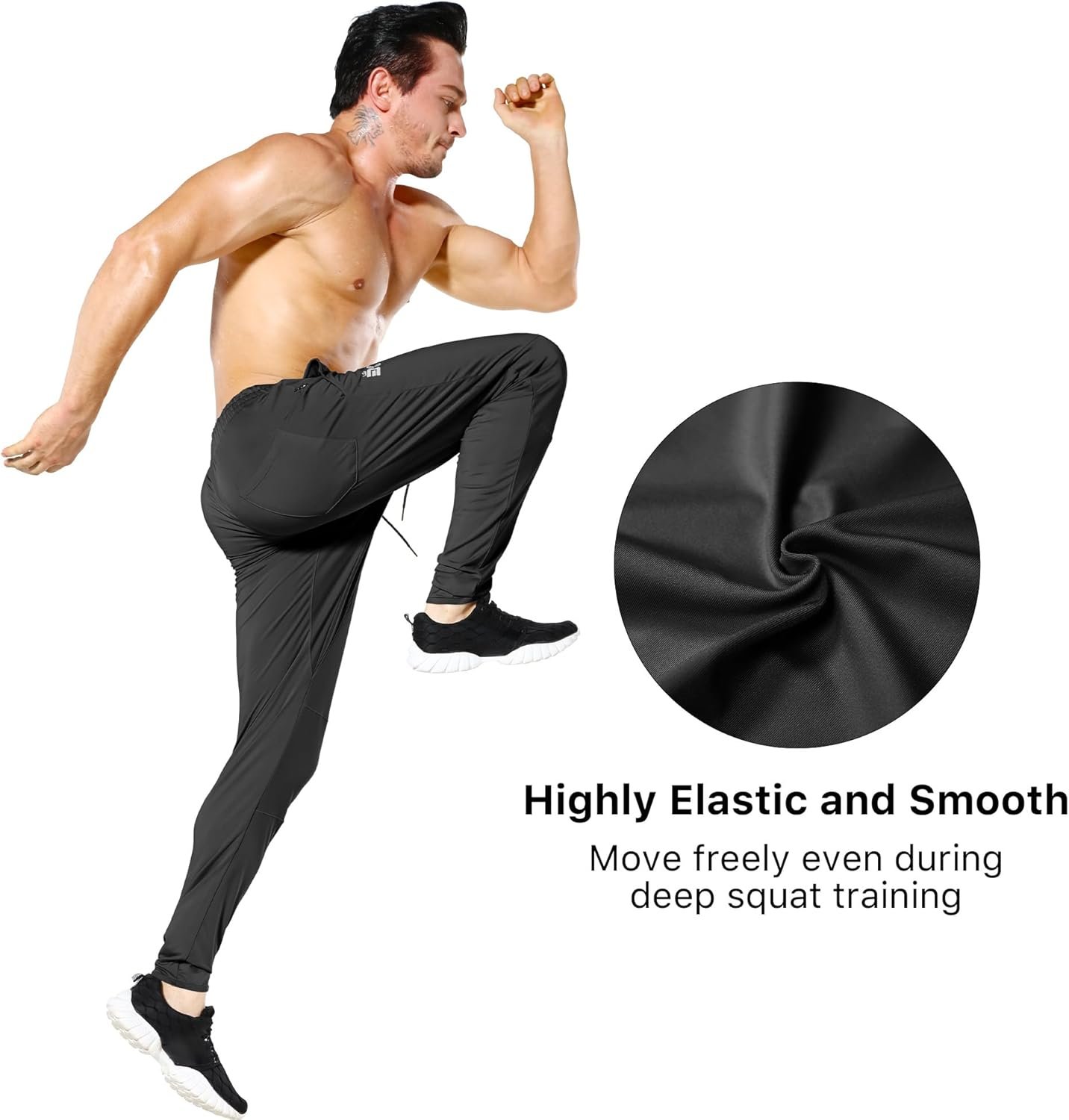 BROKIG Mens Lightweight Gym Jogger Pants,Men's Workout Sweatpants with Zip Pocket - Image 3