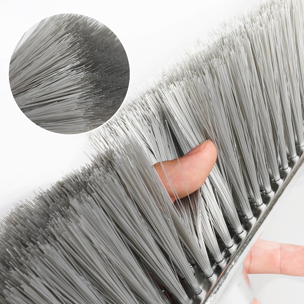 Metal Dustpan with Broom Set, Long Handle Stainless Steel Dustpan,Heavy Duty Standing Dust Pan with Teeth, Indoor Outdoor Up for Home Kitchen Lobby Room Office - Image 8